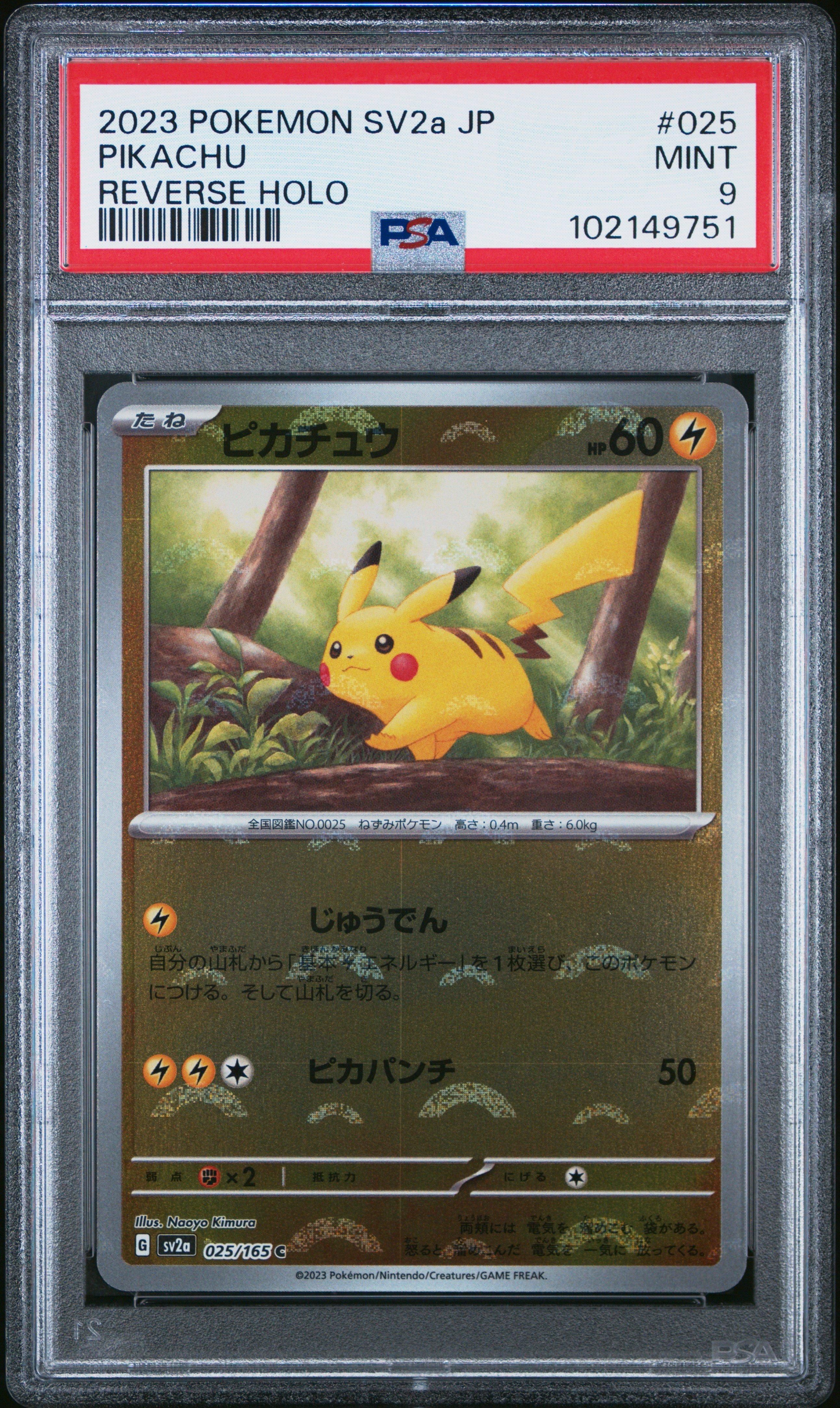 2023 POKEMON SV2a JP ピカチュウ リバースホロ PSA9 2023 Pokemon Japanese Sv2a-pokemon 151 025 Pikachu Reverse Holo