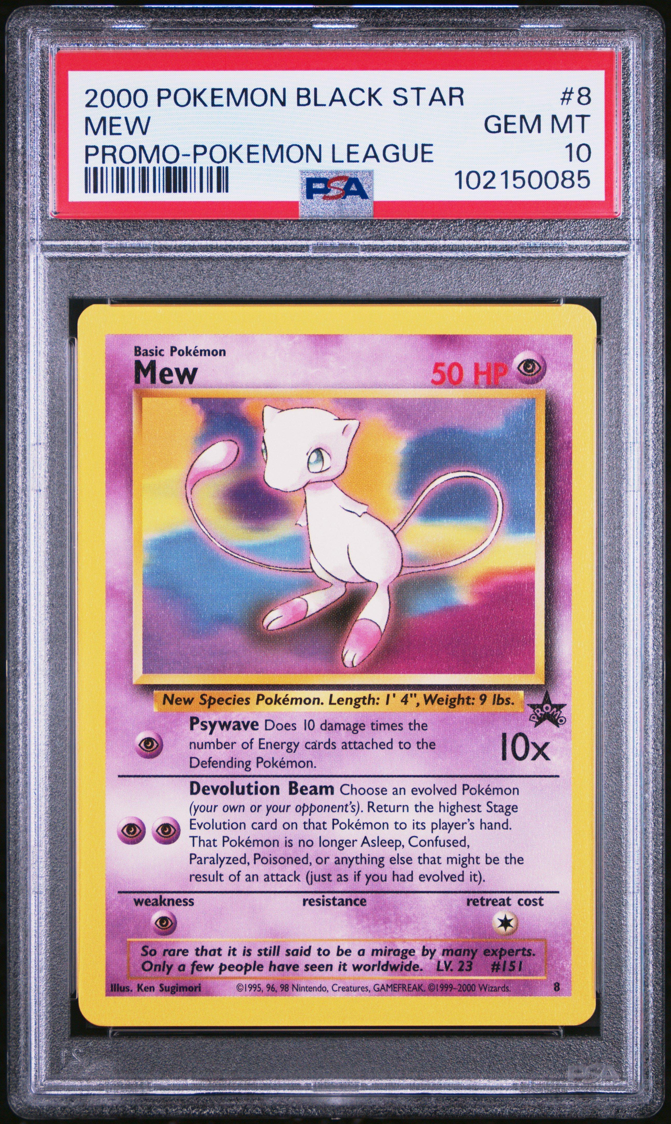 2000 Pokemon Promo Black Star 8 Mew Pokemon League PSA