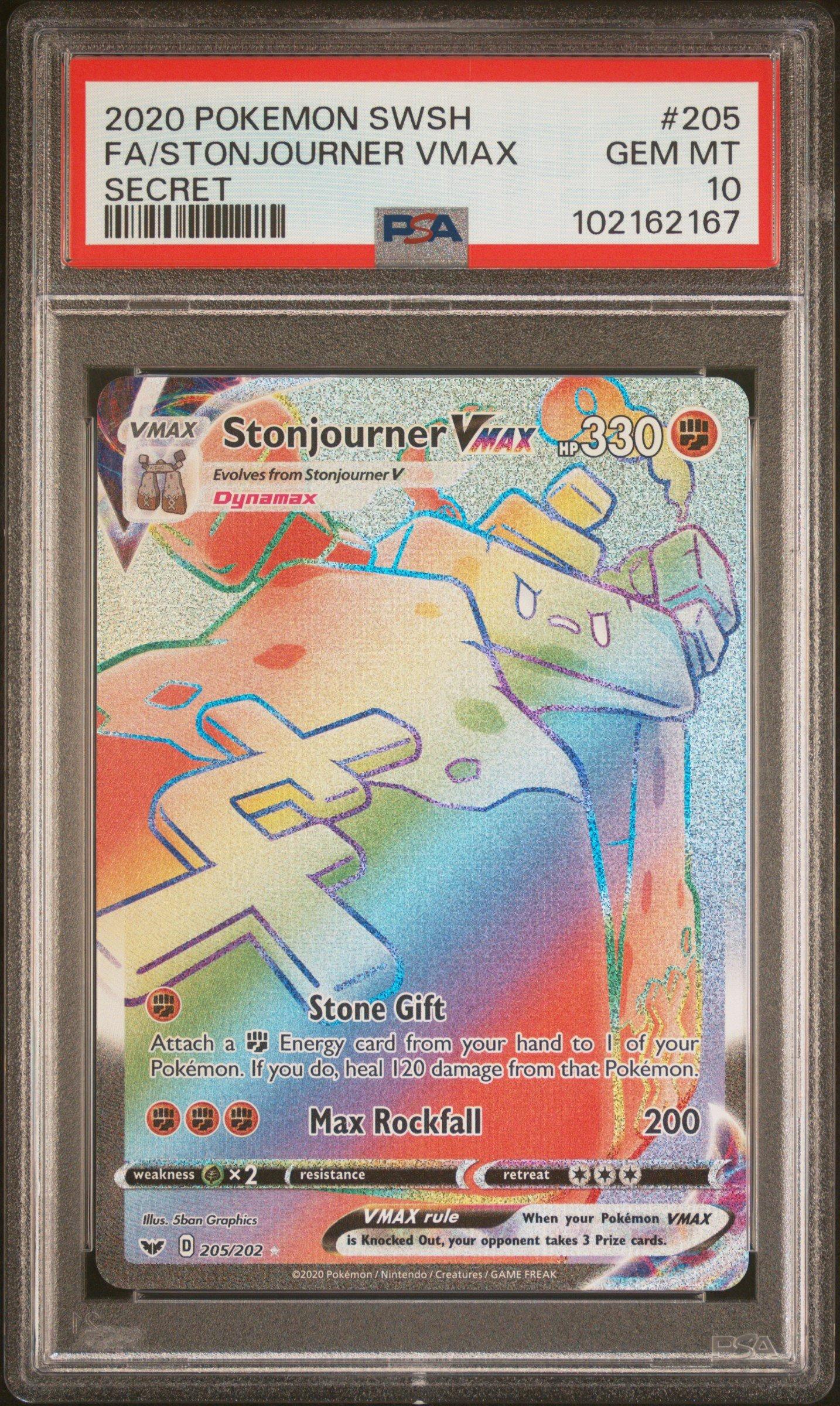2020 Pokemon Sword & Shield 205 Full Art/stonjourner Vmax Secret PSA