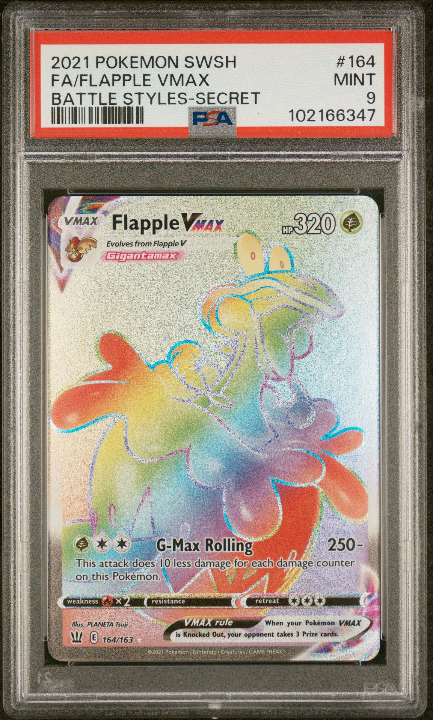 2021 Pokemon Sword & Shield Battle Styles 164 Full Art/flapple Vmax Secret PSA