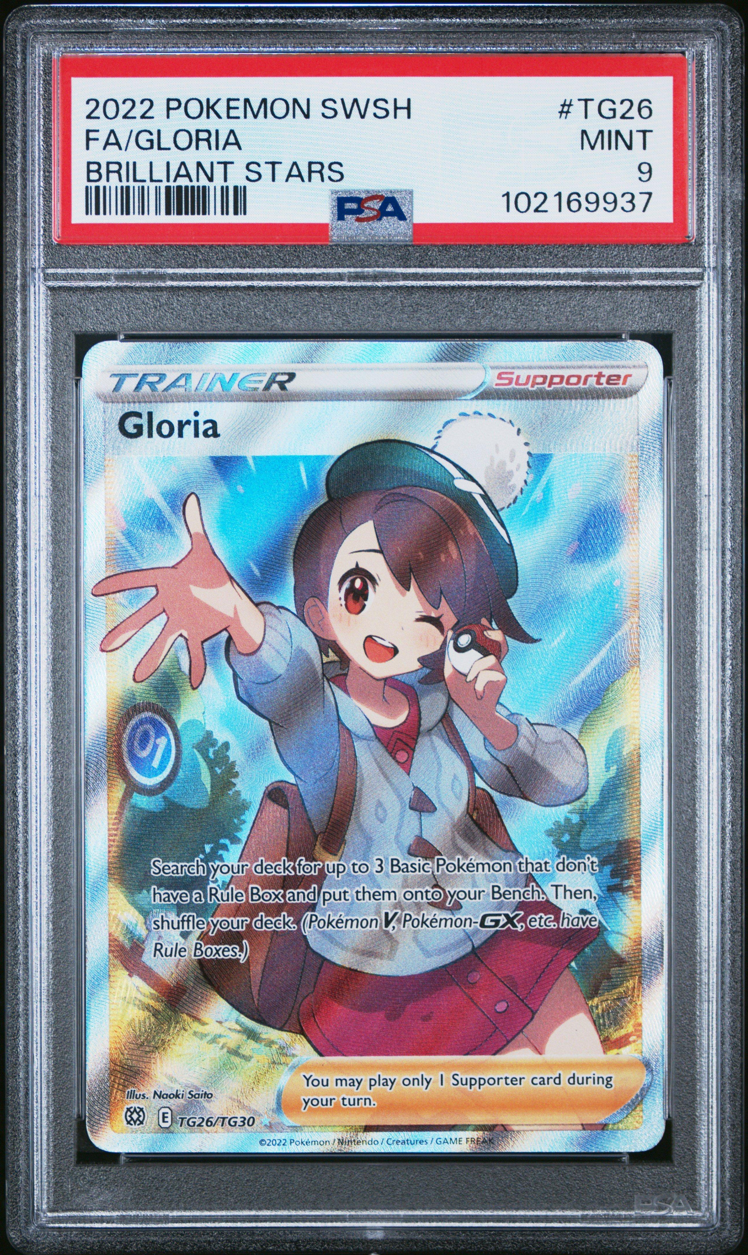 2022 Pokemon Sword & Shield Brilliant Stars Tg26 Full Art/gloria PSA