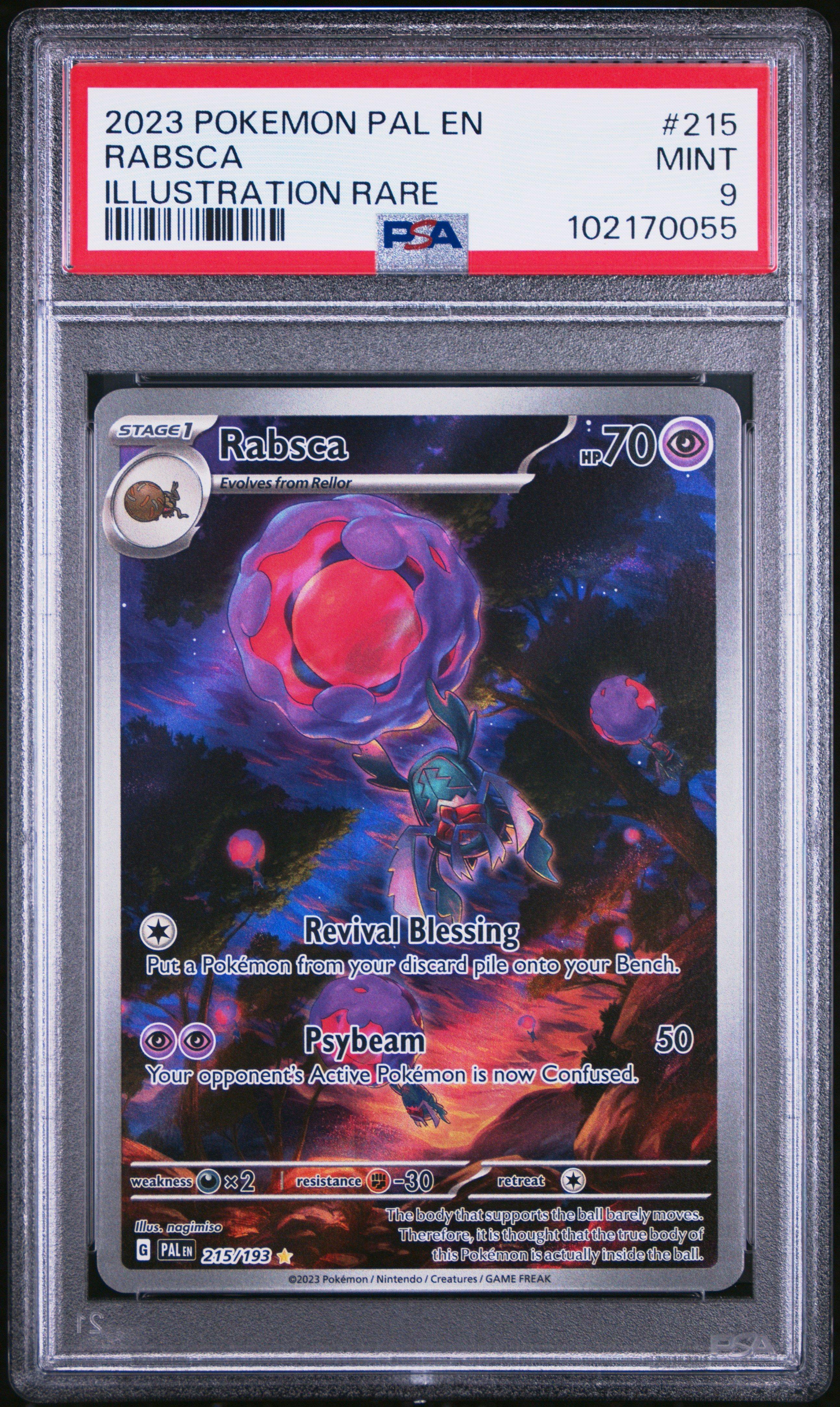 2023 Pokemon Pal En-paldea Evolved 215 Rabsca Illustration Rare PSA