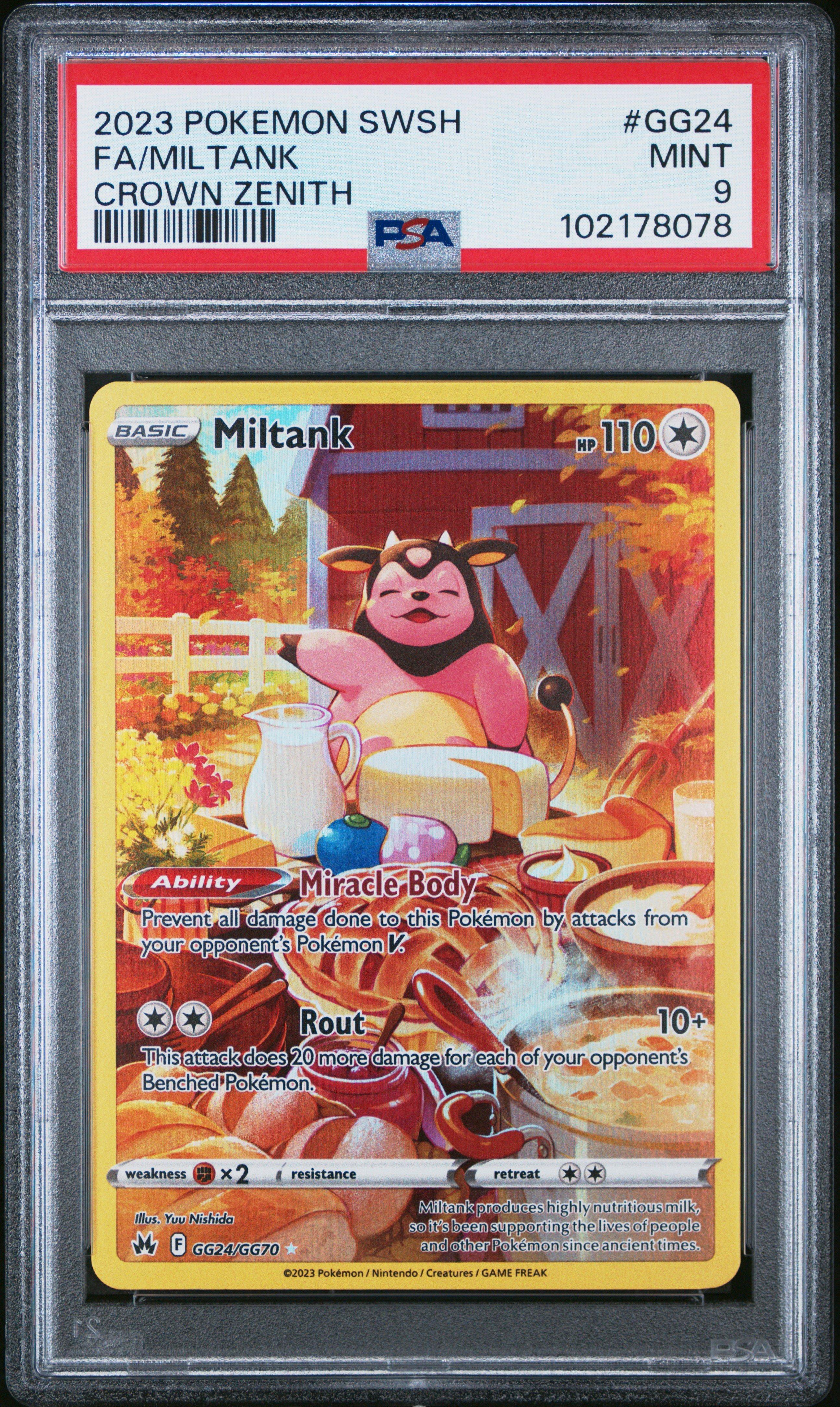 2023 Pokemon Sword And Shield Crown Zenith Gg24 Full Art/miltank PSA