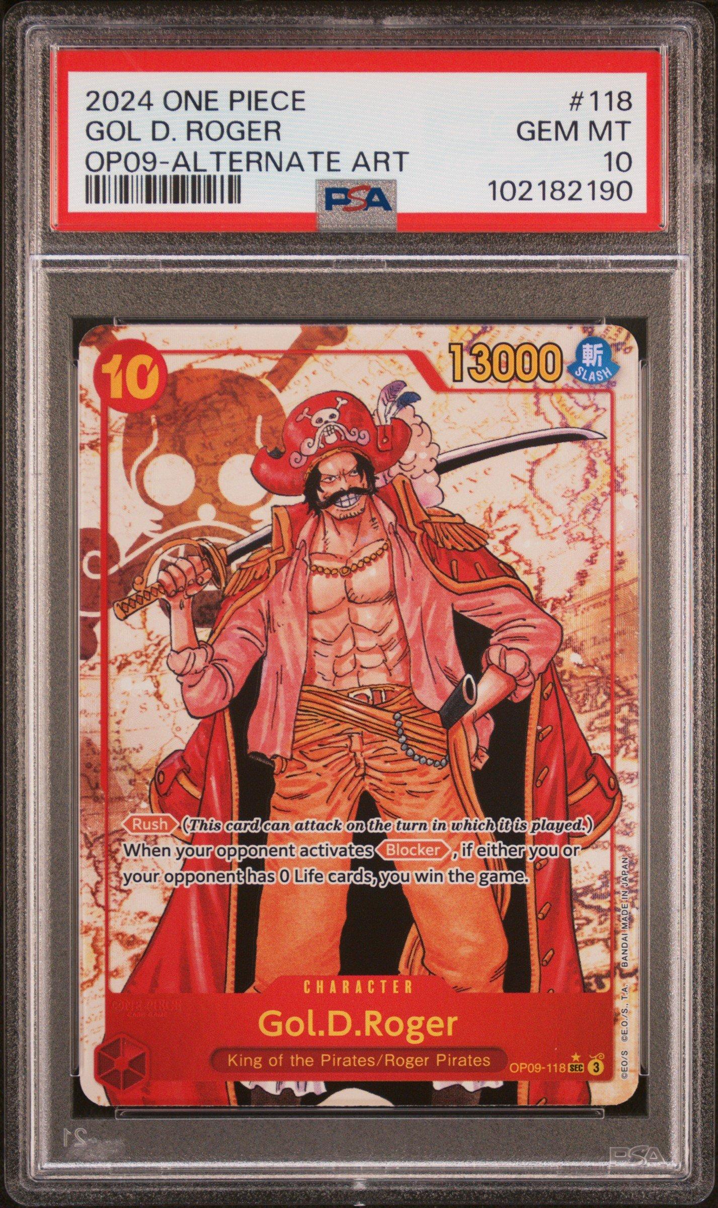 2024 One Piece Op09-emperors In The New World 118 Gol D. Roger Alternate Art PSA