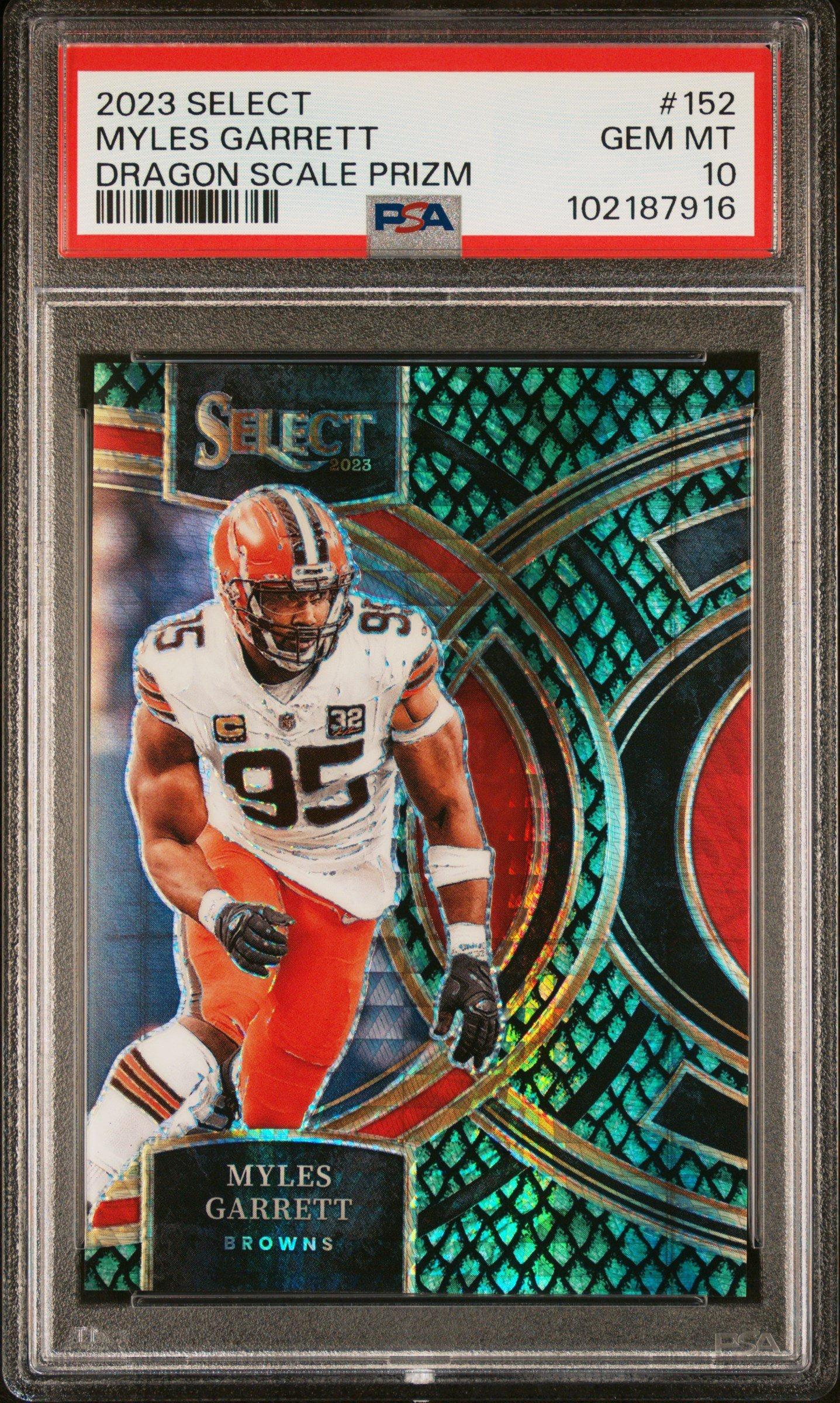 2023 Panini Select 152 Myles Garrett Dragon Scale Prizm PSA 10