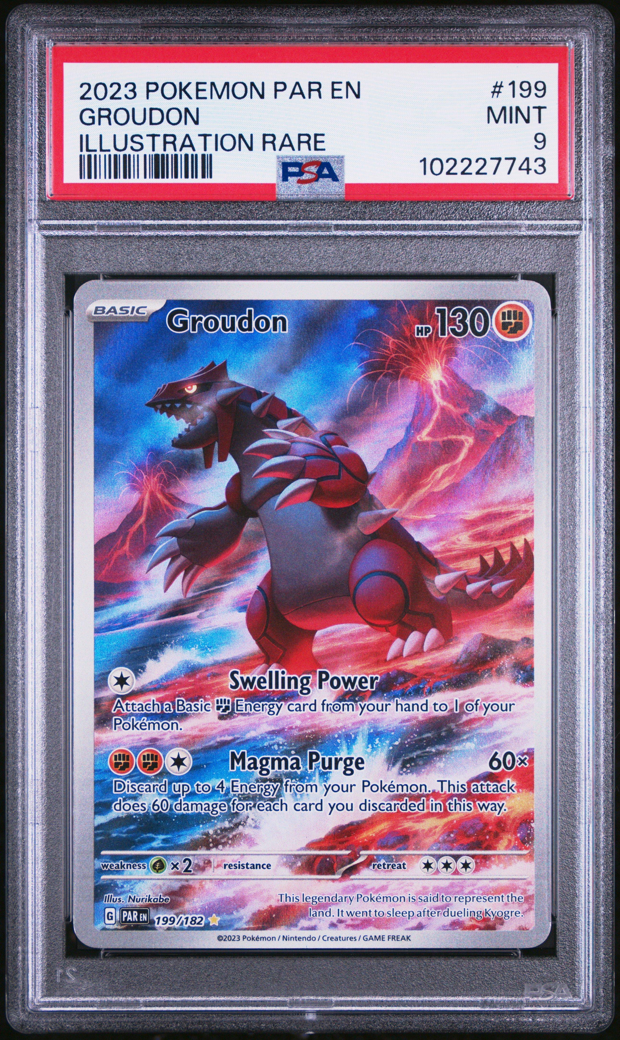 2023 Pokemon Par En-paradox Rift 199 Groudon Illustration Rare PSA