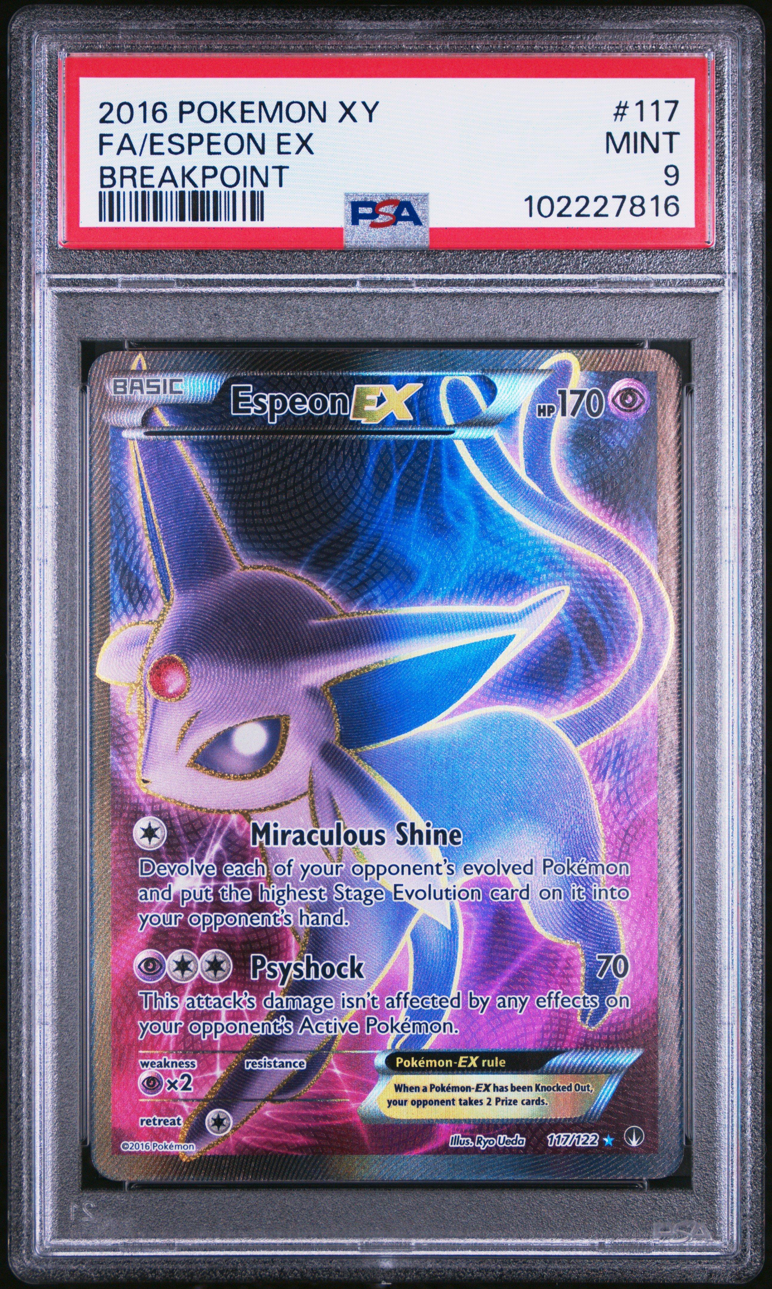 2016 Pokemon Xy Breakpoint 117 Full Art/espeon Ex PSA