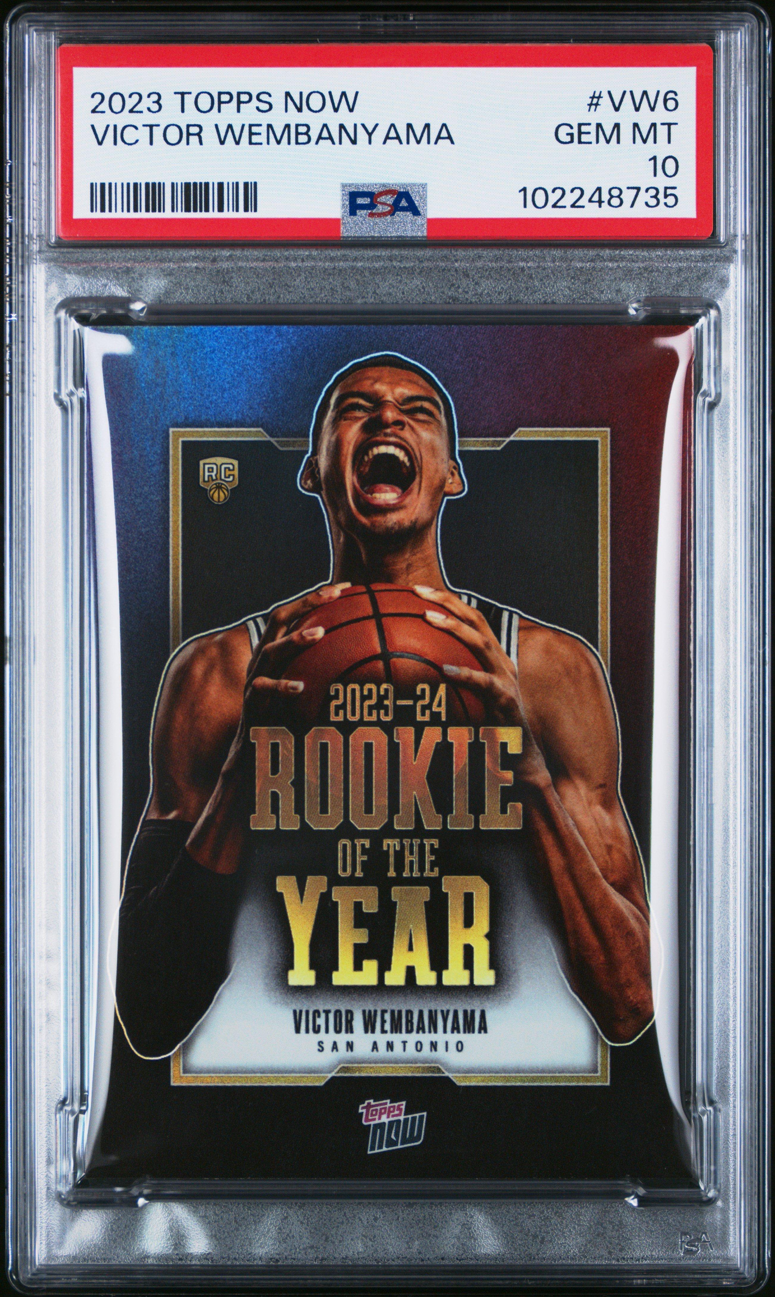 2023 Topps Now Vw6 Victor Wembanyama PSA 10