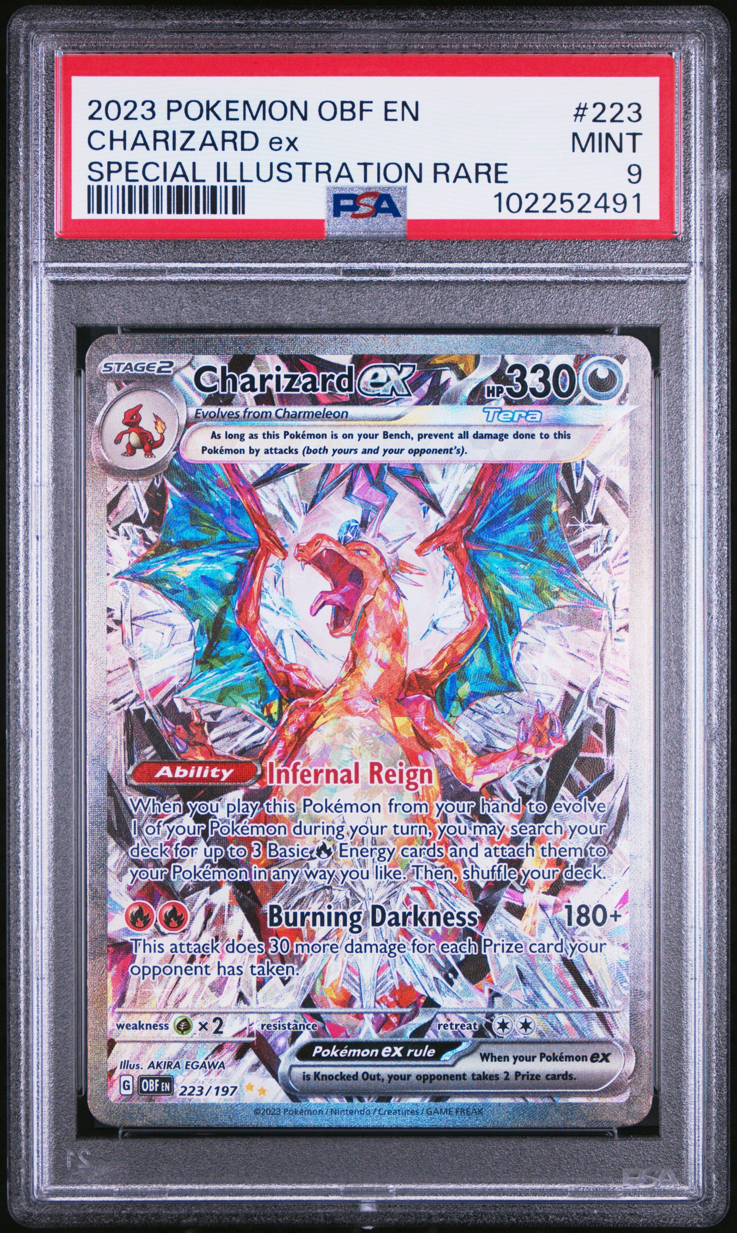 pokemon obsidian flames rare cards 2023 Pokemon Obf En-obsidian Flames 223 Charizard Ex Special Illustration  Rare PSA 9 Graded Card