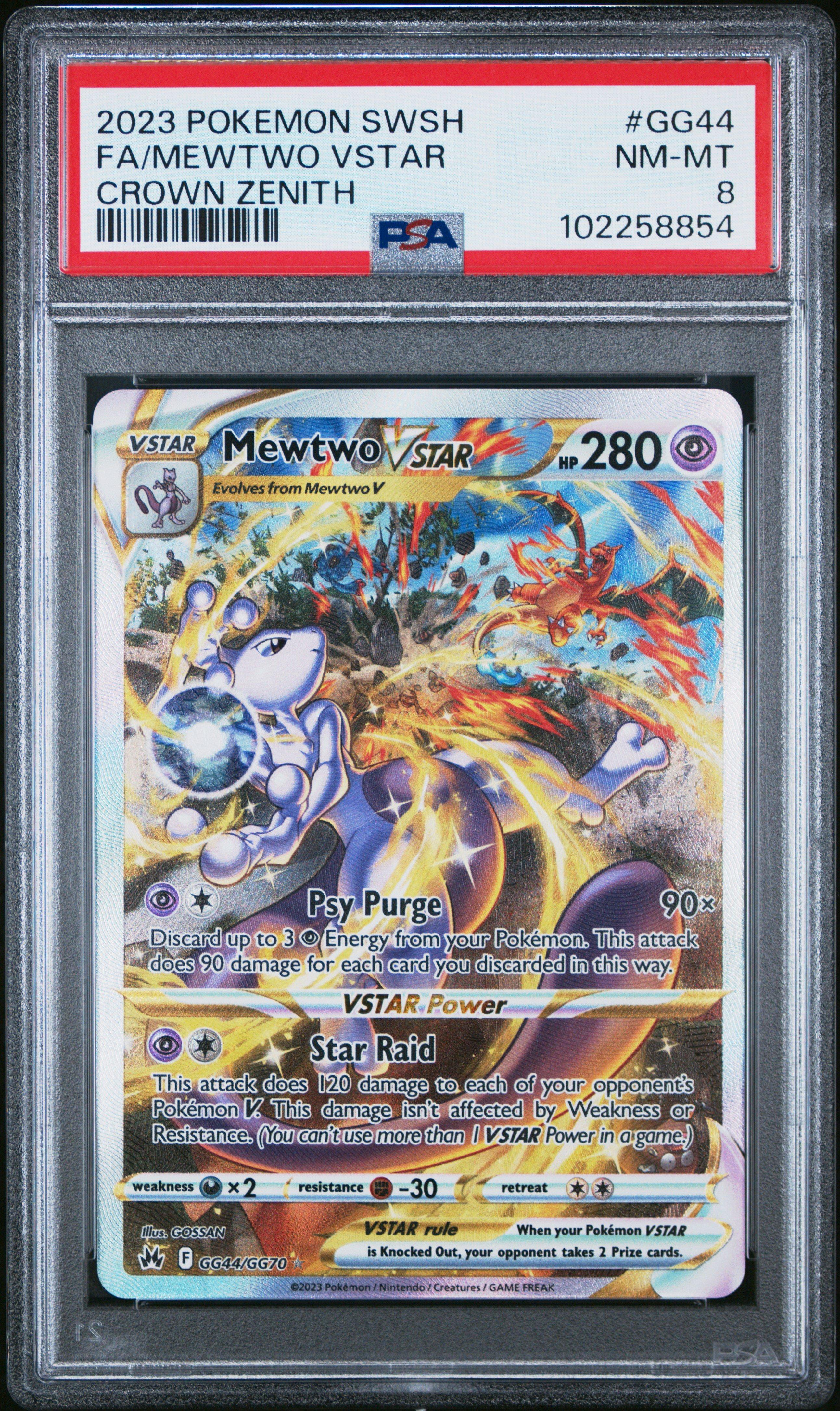 2023 Pokemon Sword And Shield Crown Zenith Gg44 Full Art/mewtwo