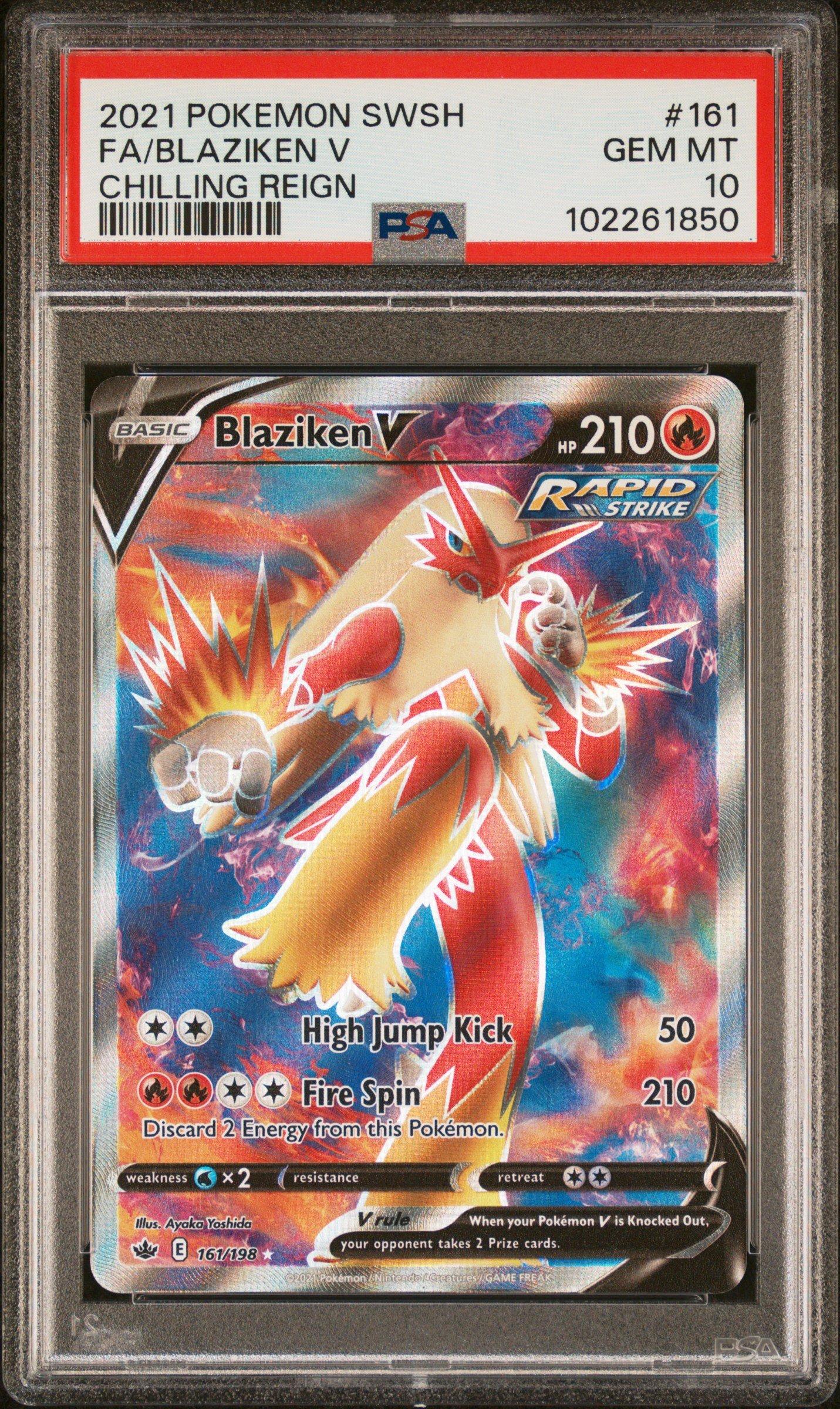 2021 Pokemon Sword & Shield Chilling Reign 161 Full Art/blaziken V PSA 10  Graded Card | GameStop