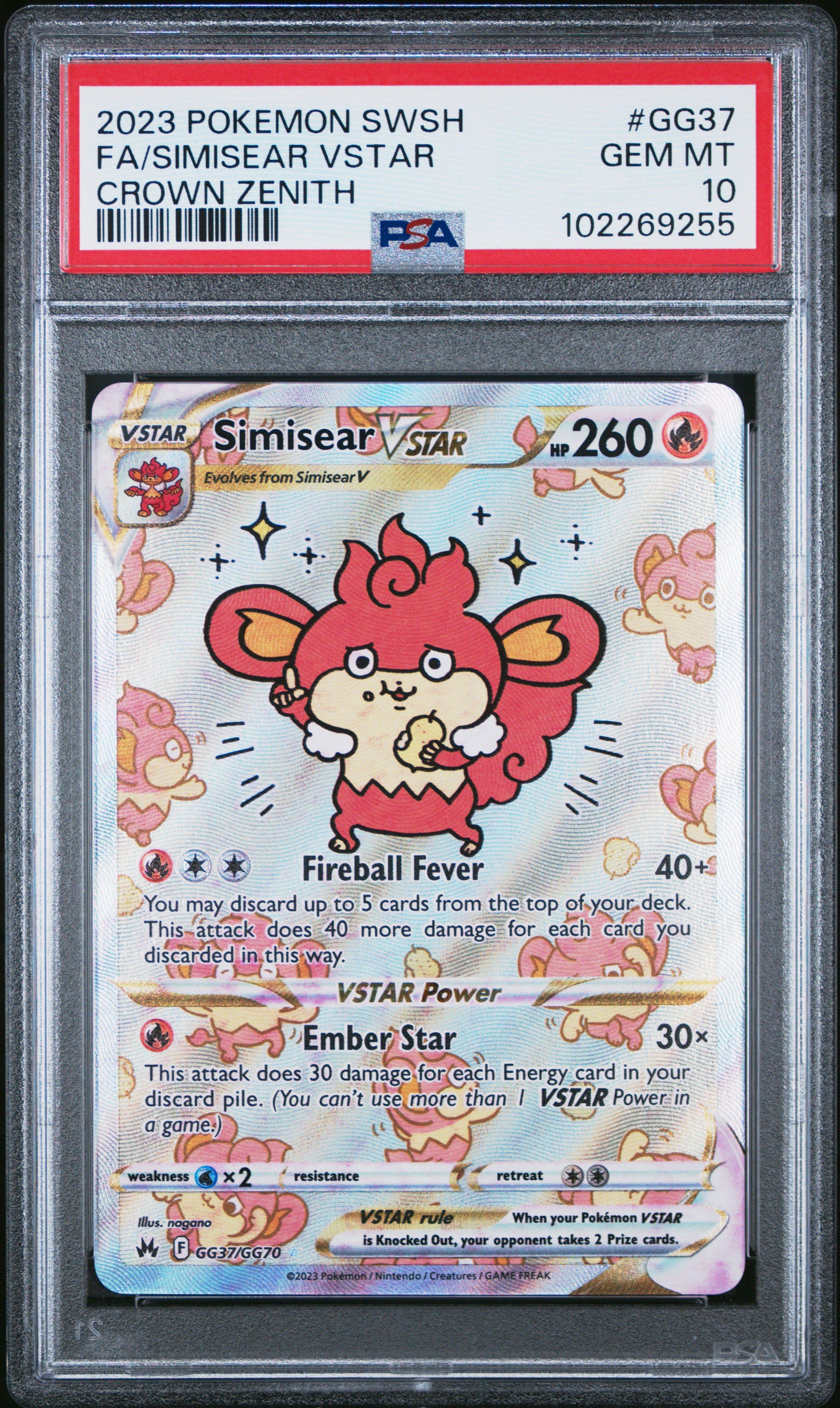 2023 Pokemon Sword And Shield Crown Zenith Gg37 Full Art/simisear