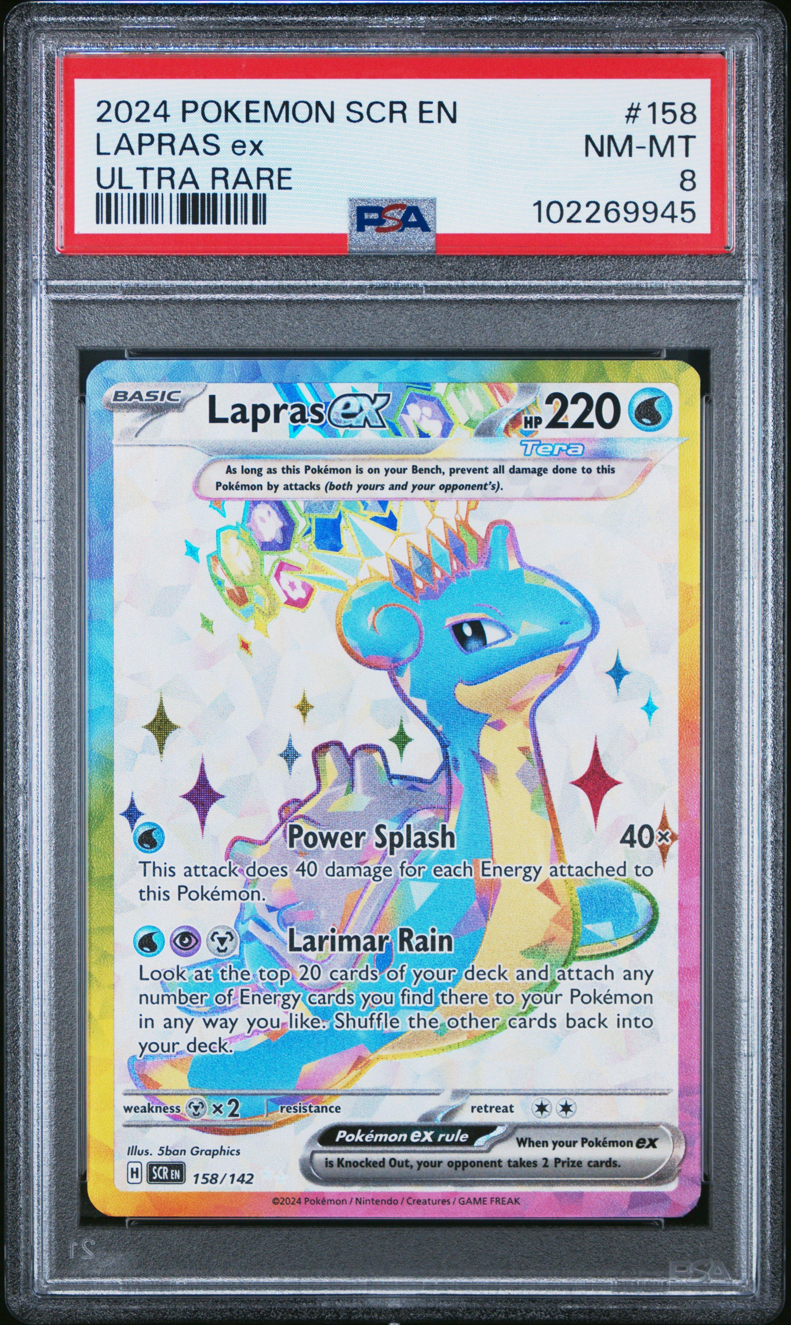 2024 Pokemon Scr En-stellar Crown 158 Lapras Ex Ultra Rare PSA