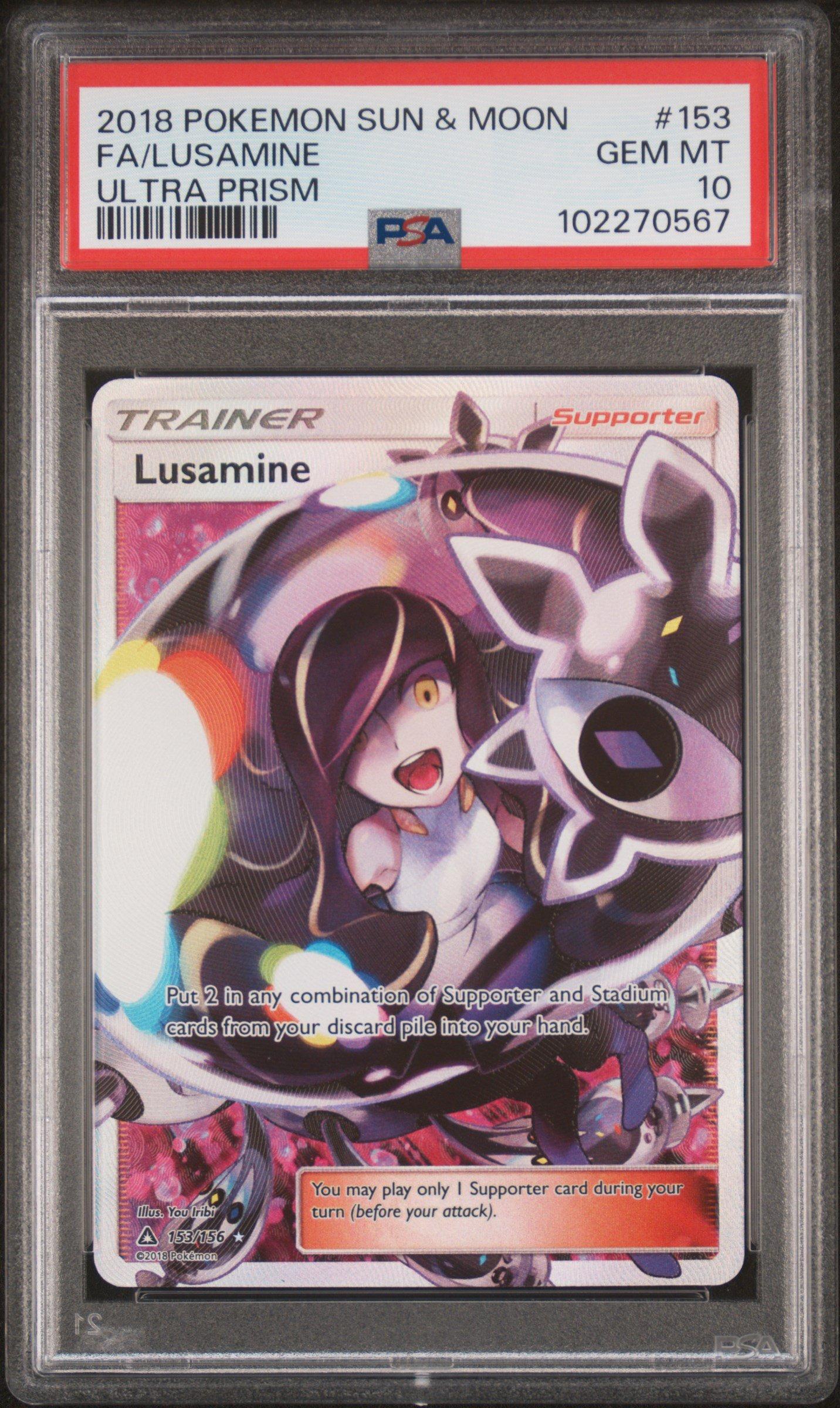 2018 Pokemon Sun & Moon Ultra Prism 153 Full Art/lusamine PSA 10