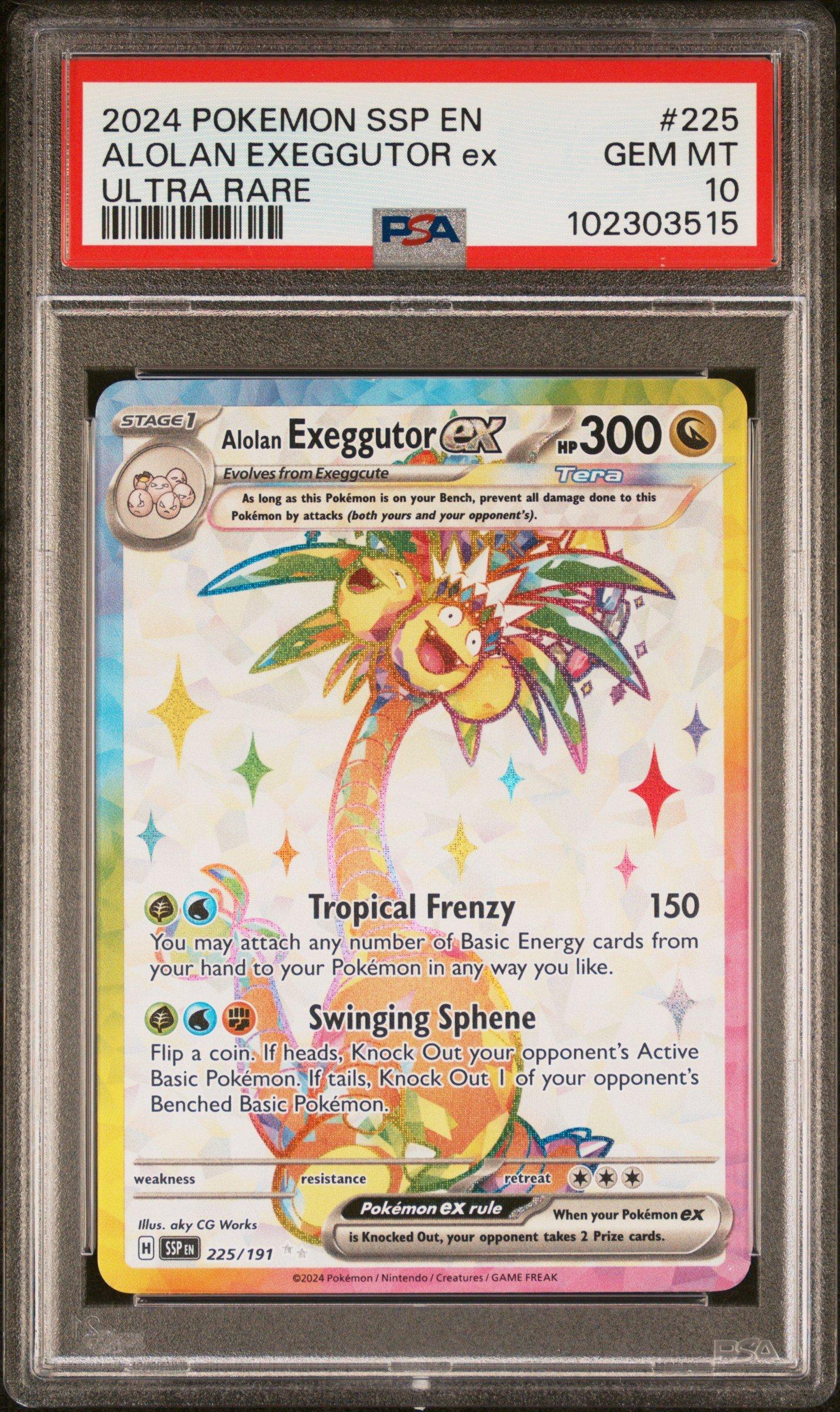 2024 Pokemon Ssp En-surging Sparks 225 Alolan Exeggutor Ex Ultra