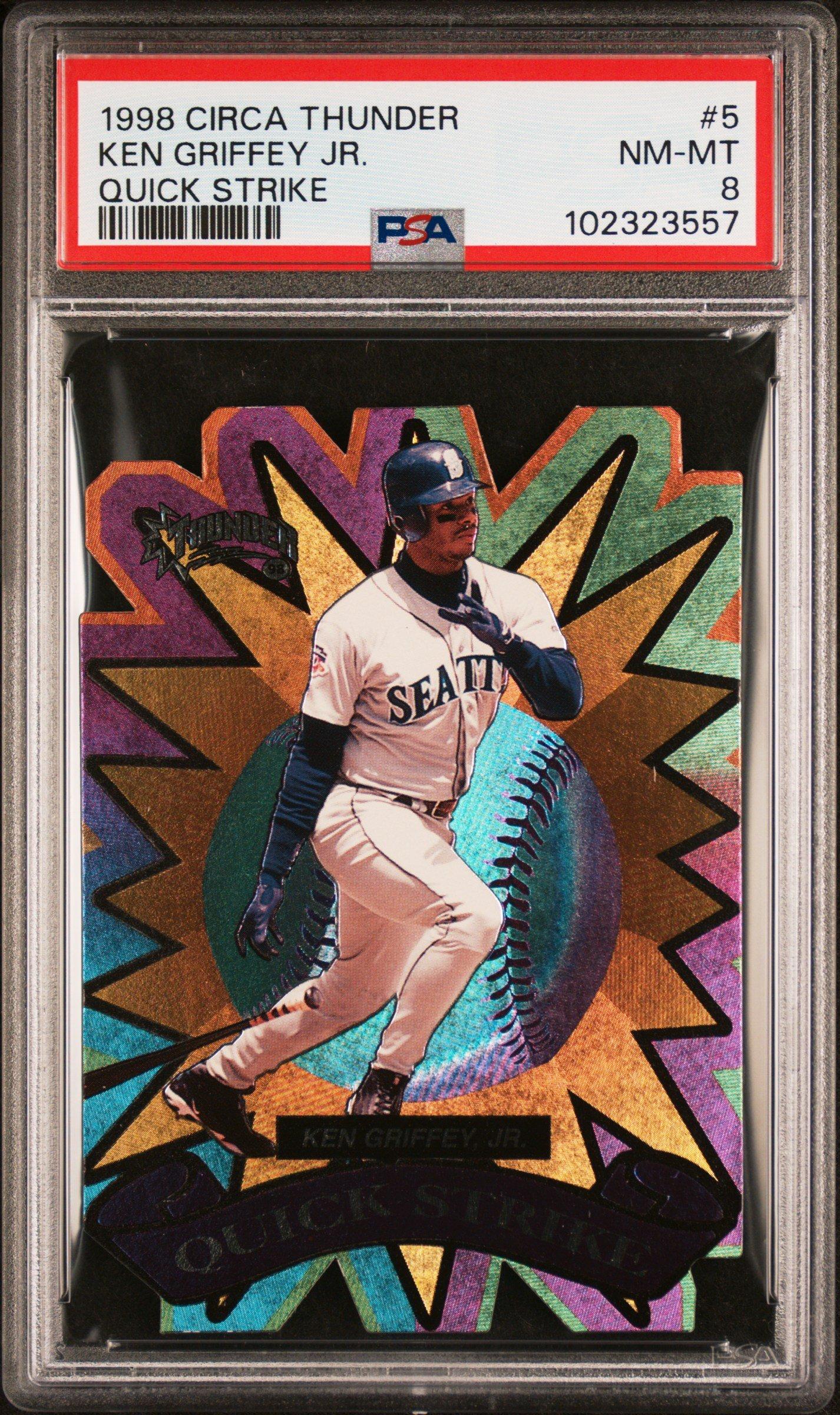 1998 Circa Thunder Quick Strike 5 Ken Griffey Jr. PSA 8 Graded
