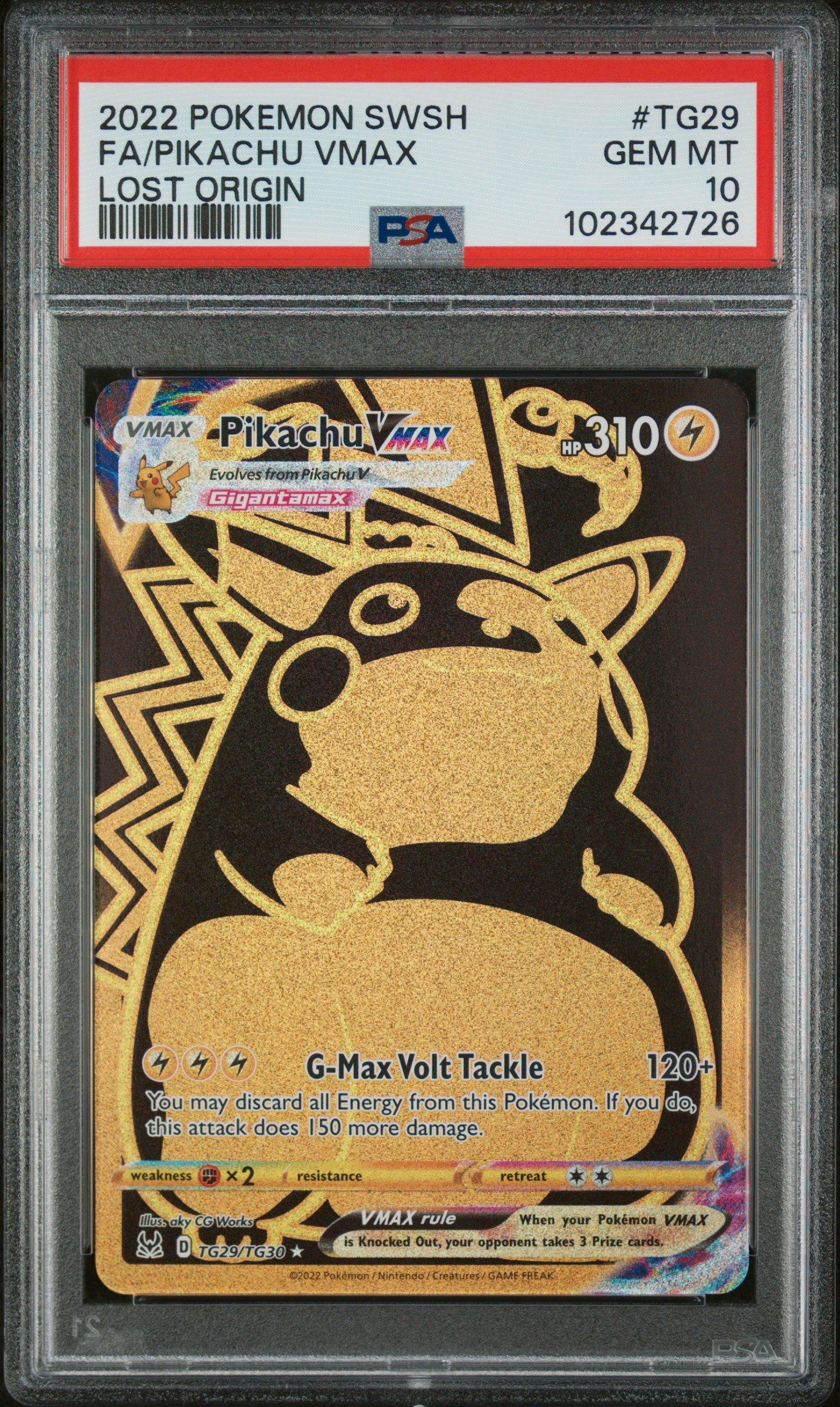 2022 Pokemon Sword & Shield Lost Origin Tg29 Full Art/pikachu Vmax