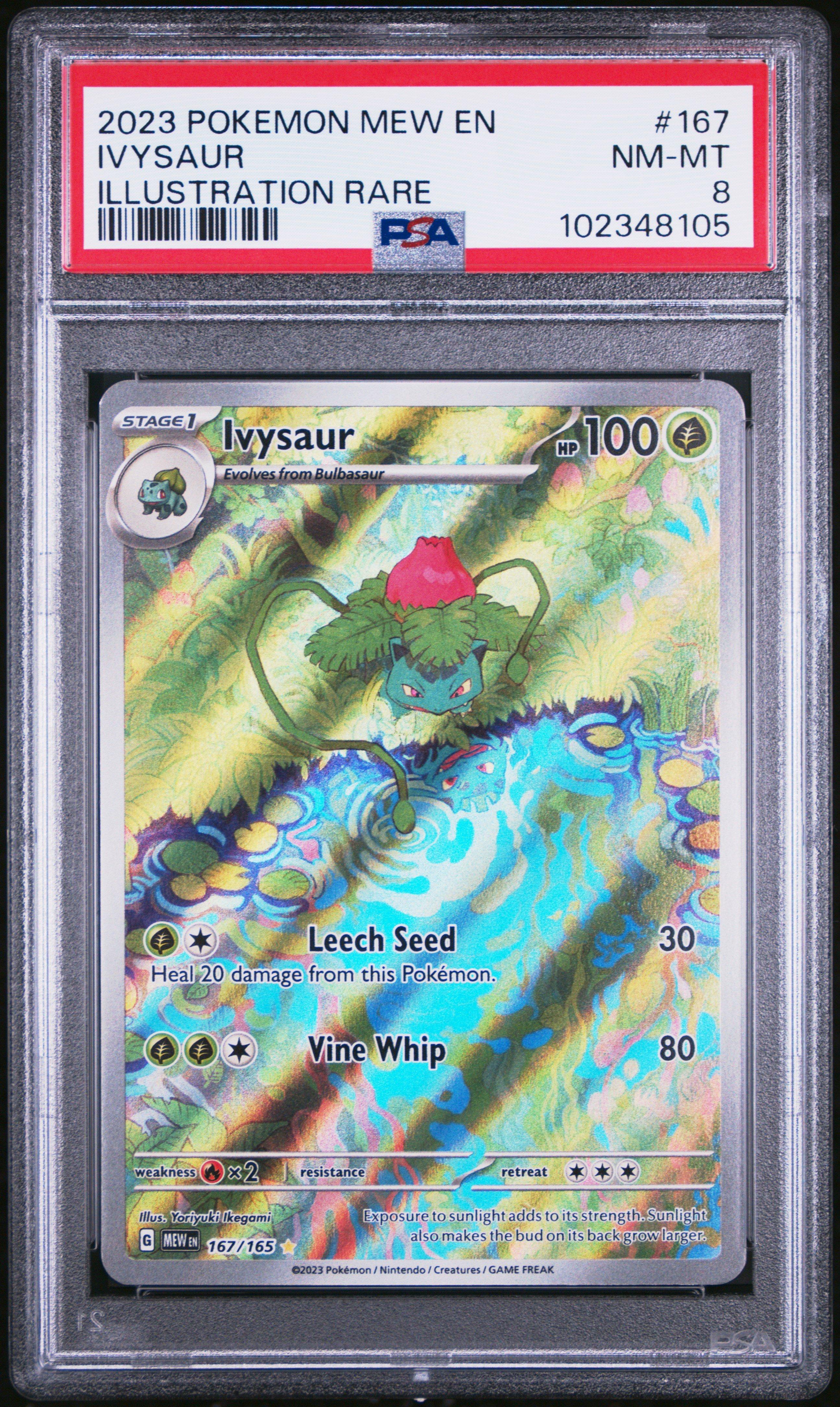 2023 Pokemon Mew En-151 167 Ivysaur Illustration Rare PSA 8