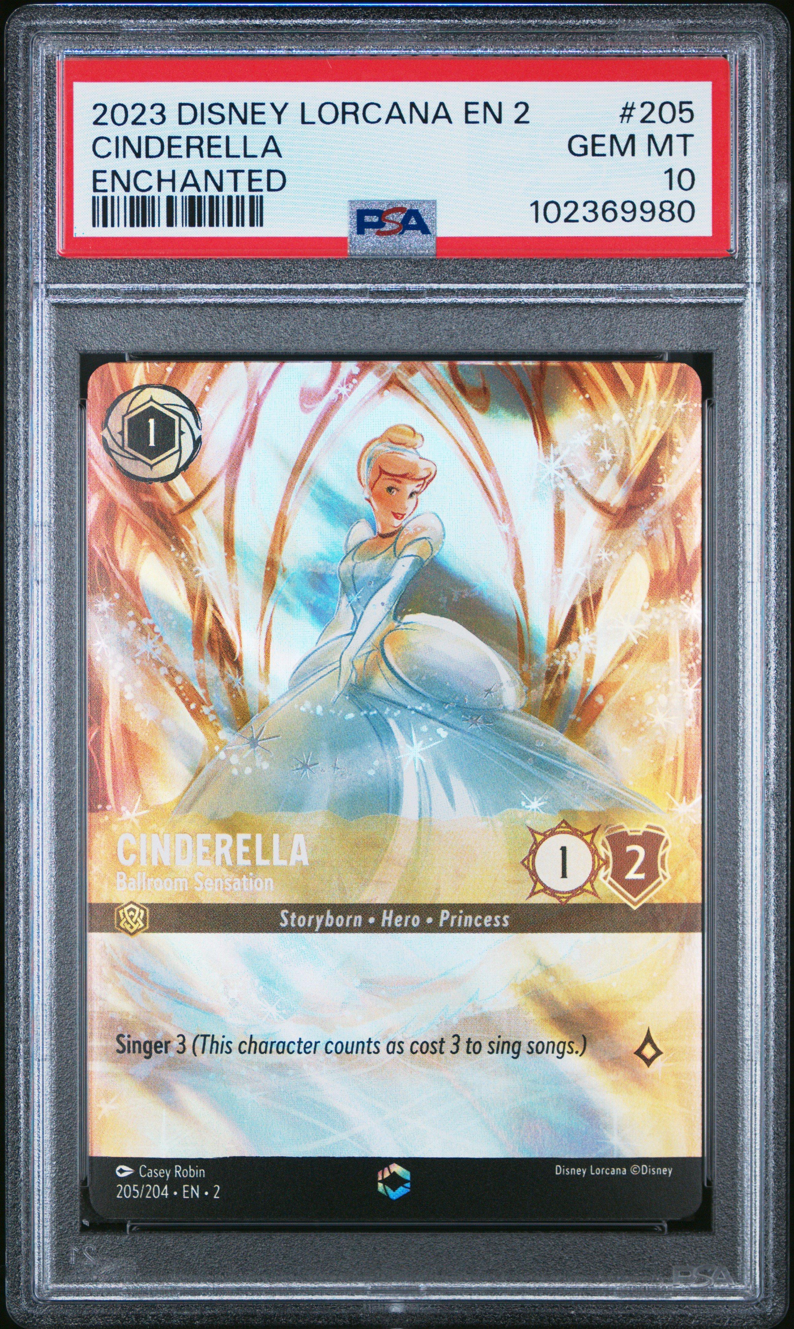 2023 Disney Lorcana En 2-rise Of The Floodborn 205 Cinderella