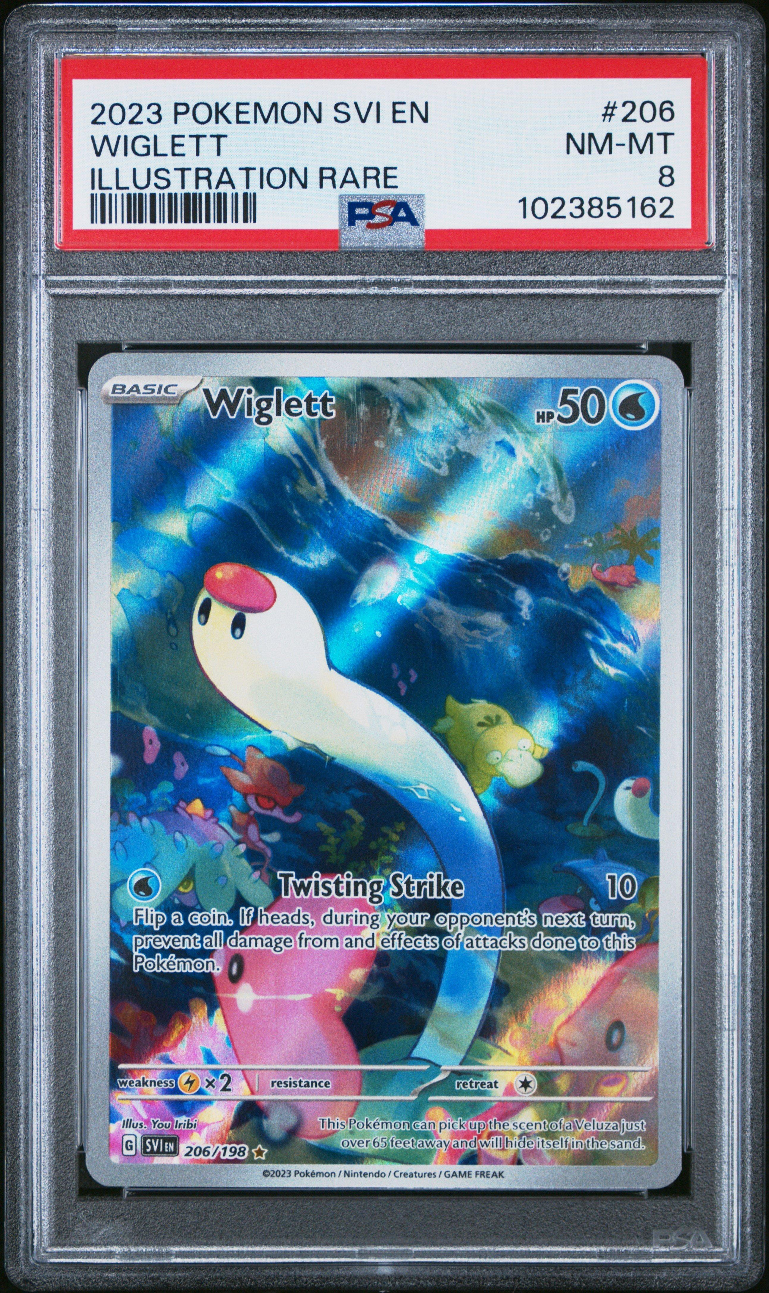 2023 Pokemon Svi En-scarlet & Violet 206 Wiglett Illustration Rare PSA 8