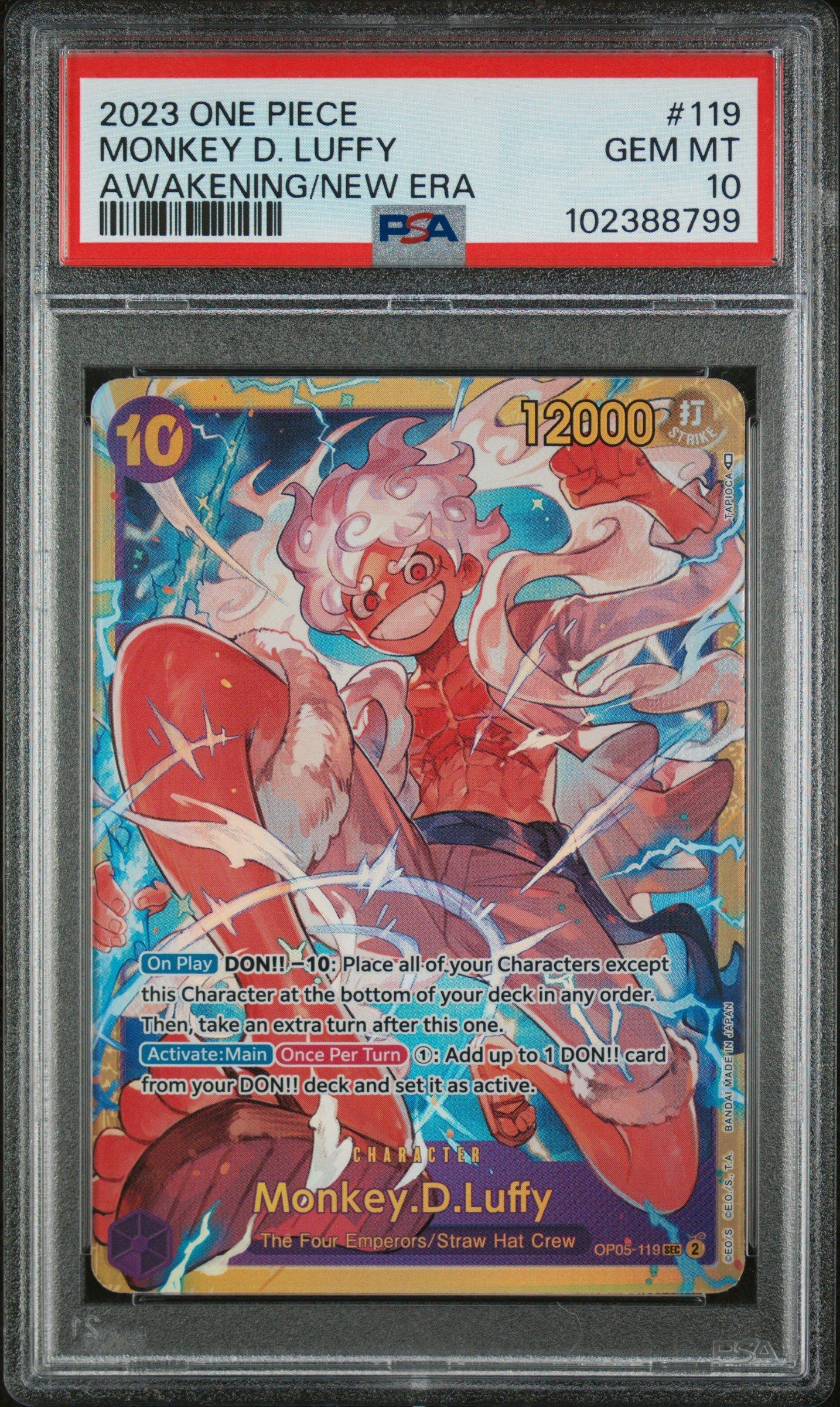 Luffy Leader Monkey D. Luffy OP05-119 SEC Card – ONE PIECE Card Game  Awakening Of The New Era, Japanese Foil Full Art One Piece Tcg Sleeves