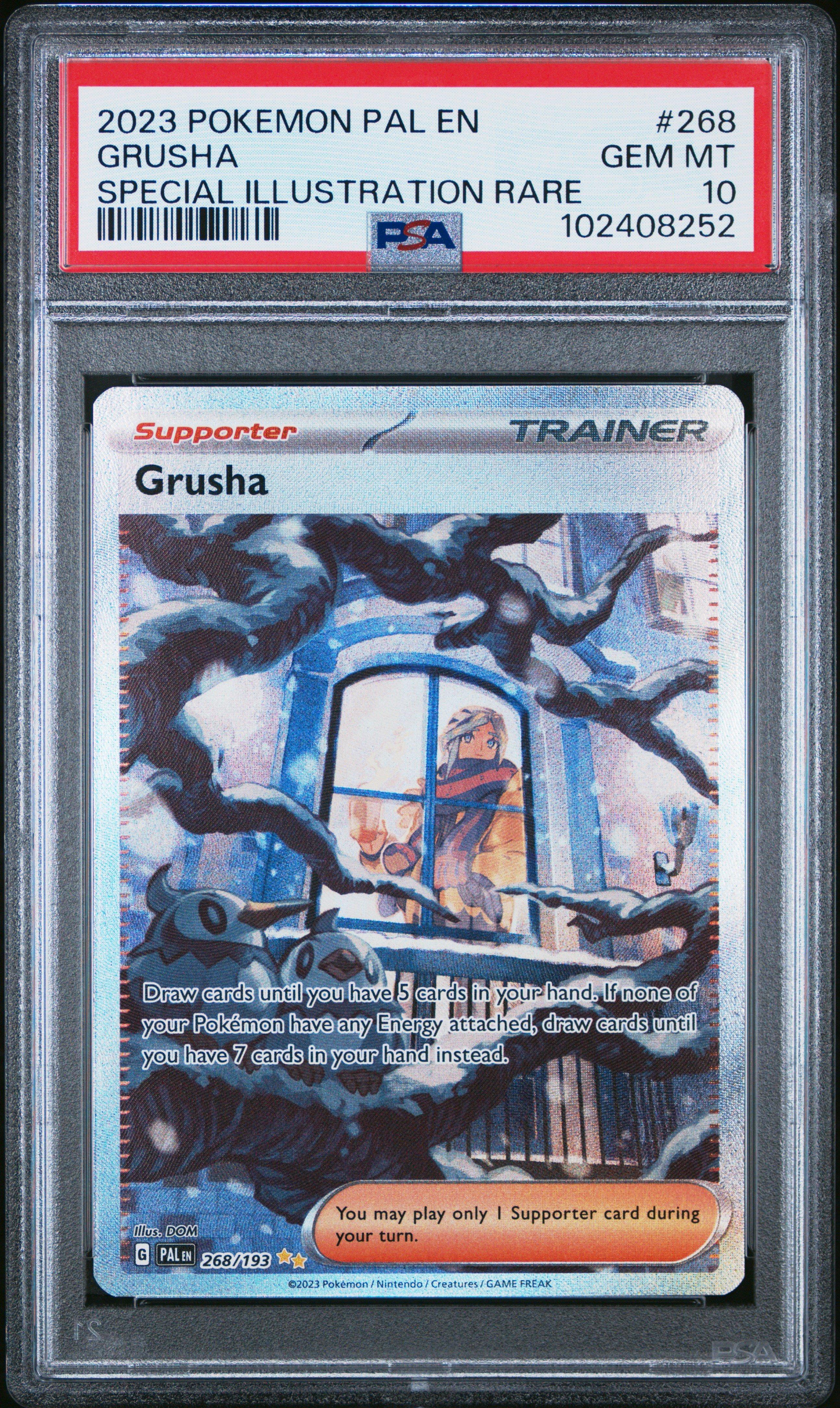 268 193 pokemon card 2023 Pokemon Pal En-paldea Evolved 268 Grusha Special Illustration Rare PSA  10