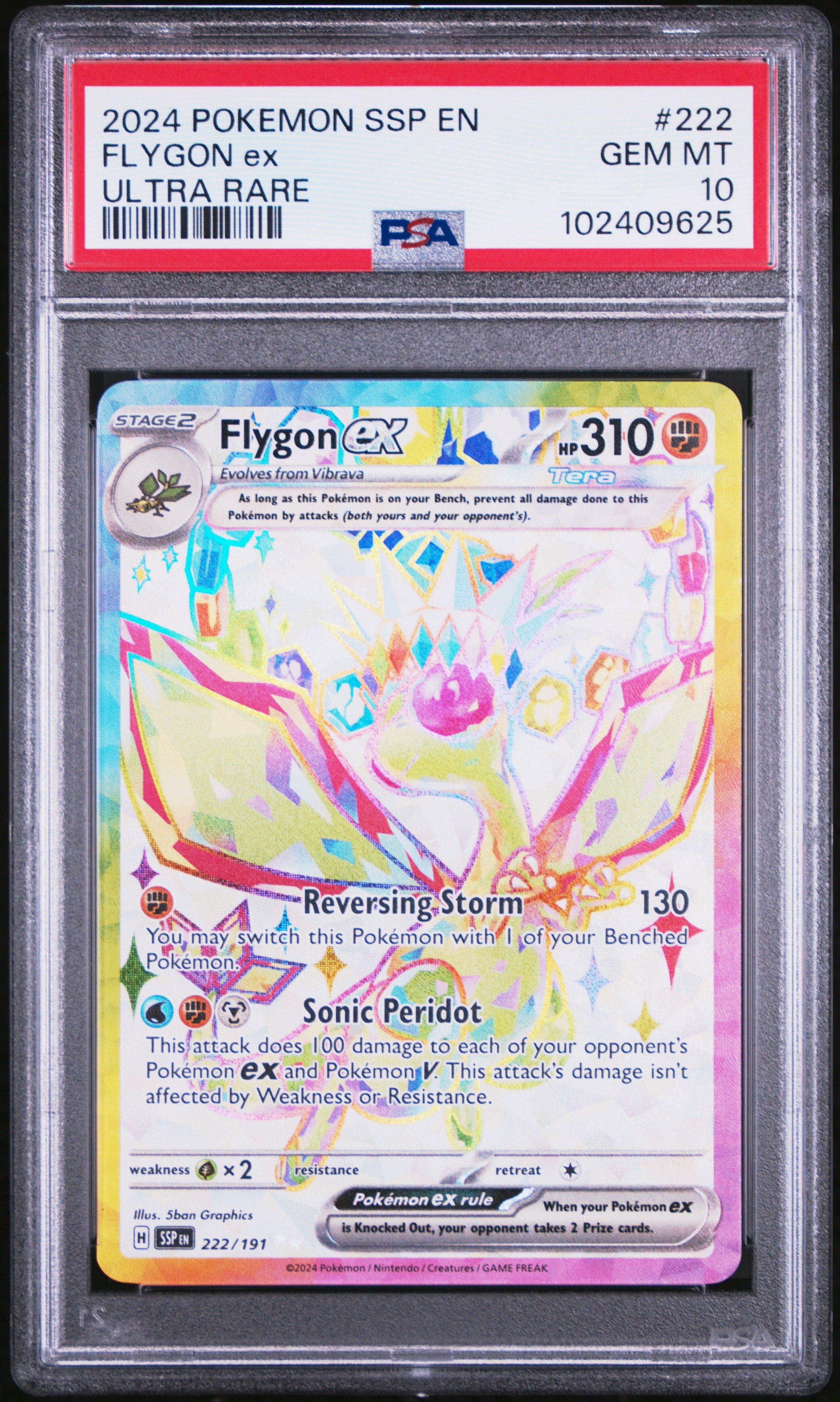 2024 Pokemon Ssp En-surging Sparks 222 Flygon Ex Ultra Rare PSA 10
