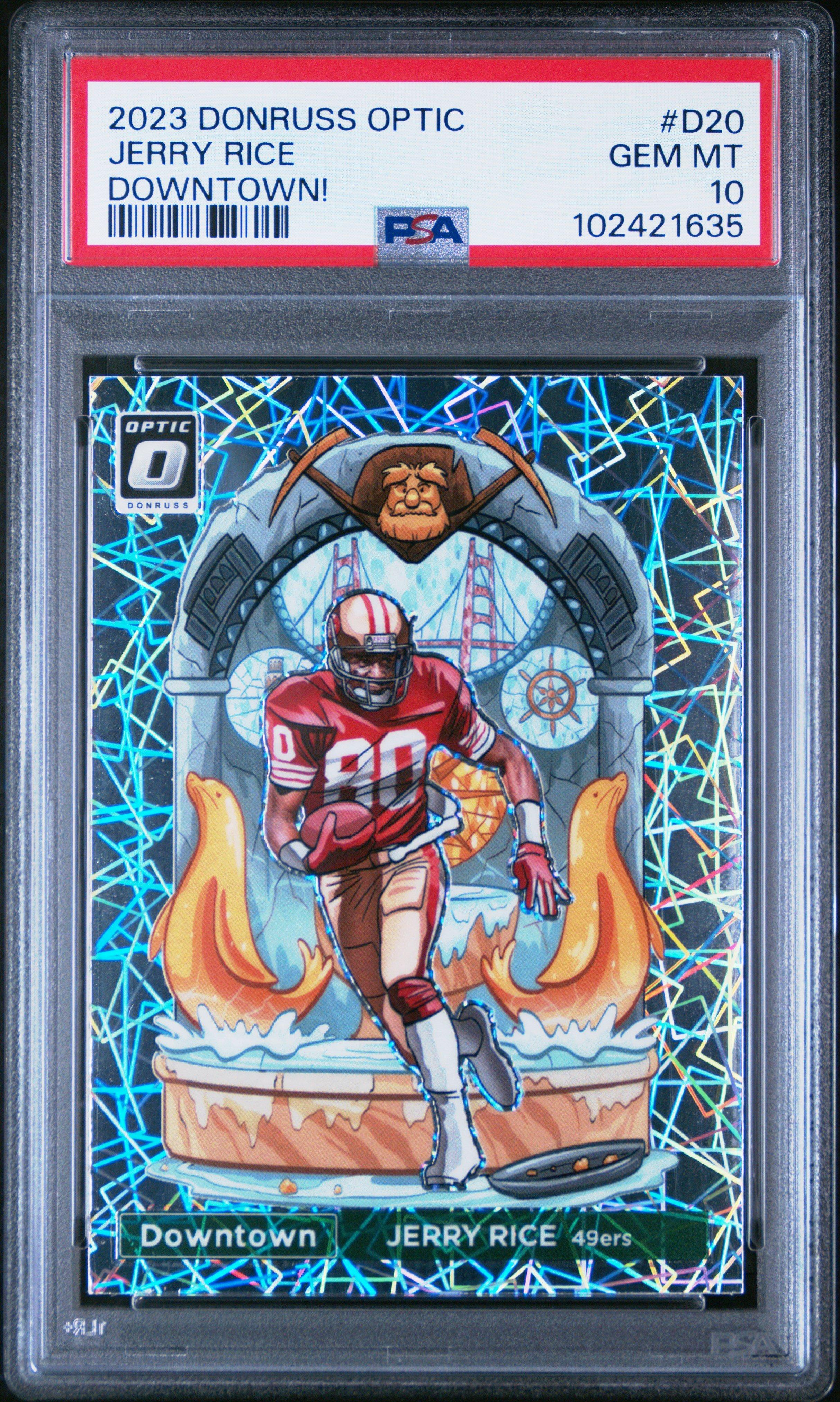 2023 Panini Donruss Optic Downtown! D20 Jerry Rice PSA 10