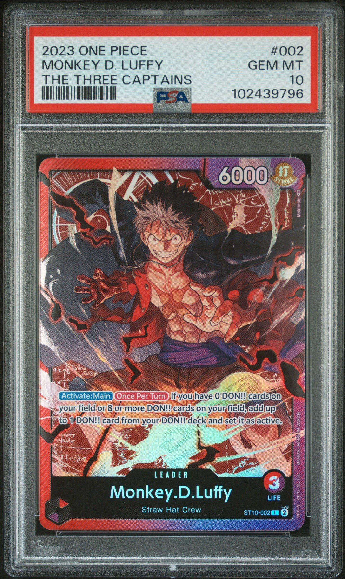 2023 One Piece Ultra Deck St10-the Three Captains 002 Monkey D. Luffy PSA 10