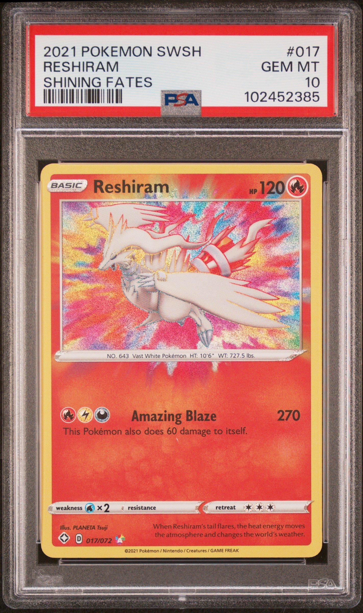 2021 Pokemon Sword & Shield Shining Fates 017 Reshiram PSA