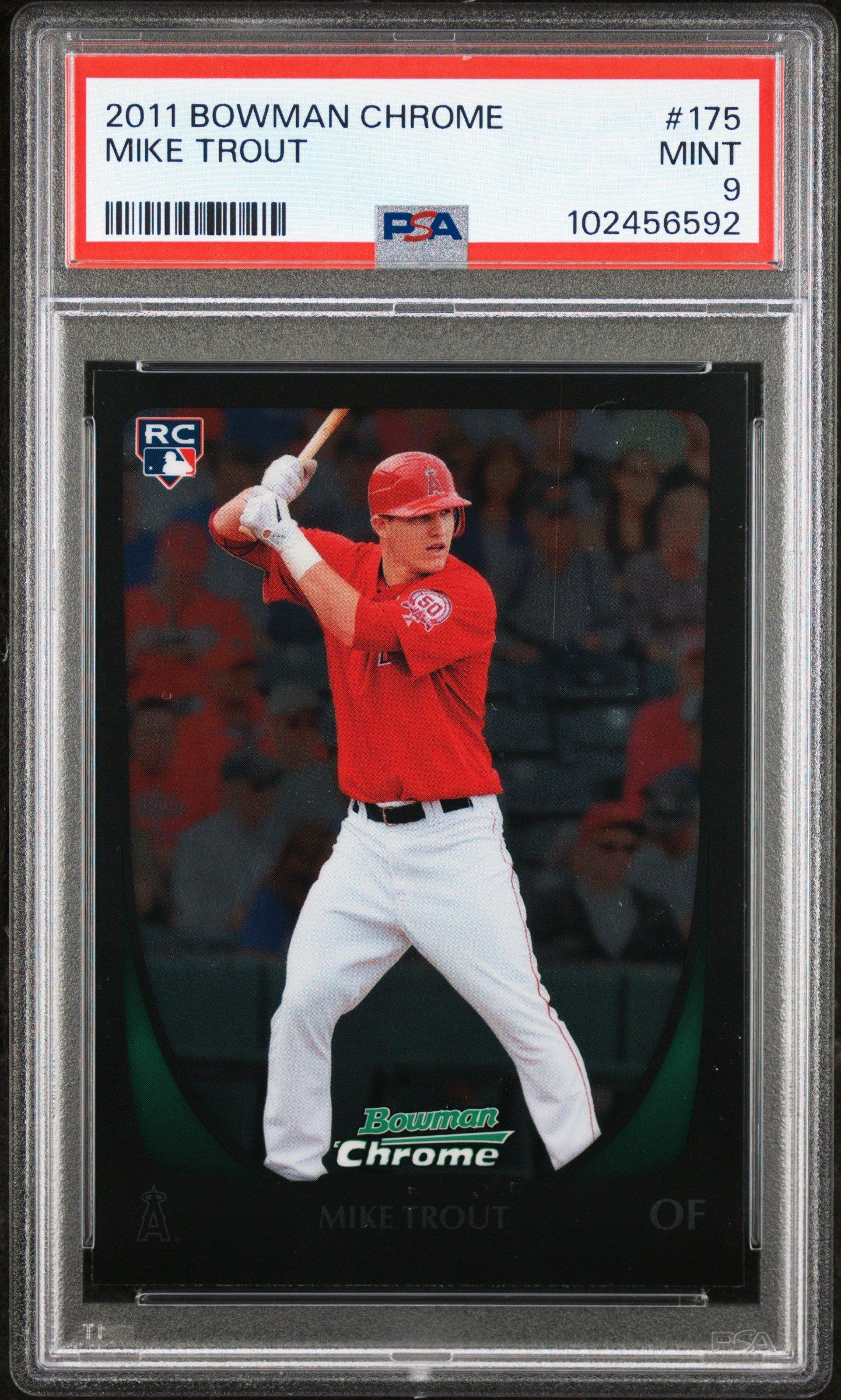 2011 Bowman Chrome 175 Mike Trout PSA 9
