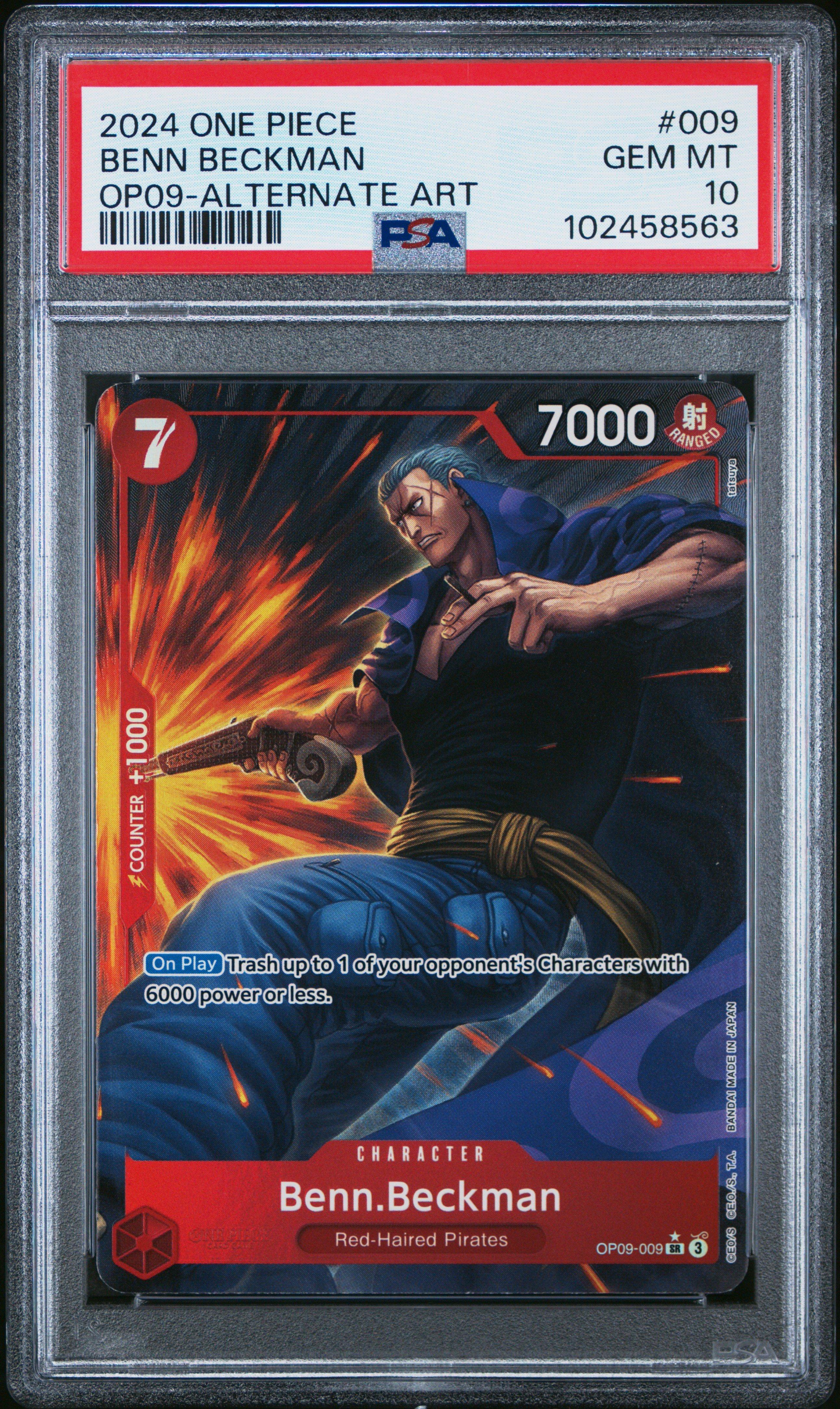 2024 One Piece Op09-emperors In The New World 009 Benn Beckman Alternate Art PSA 10
