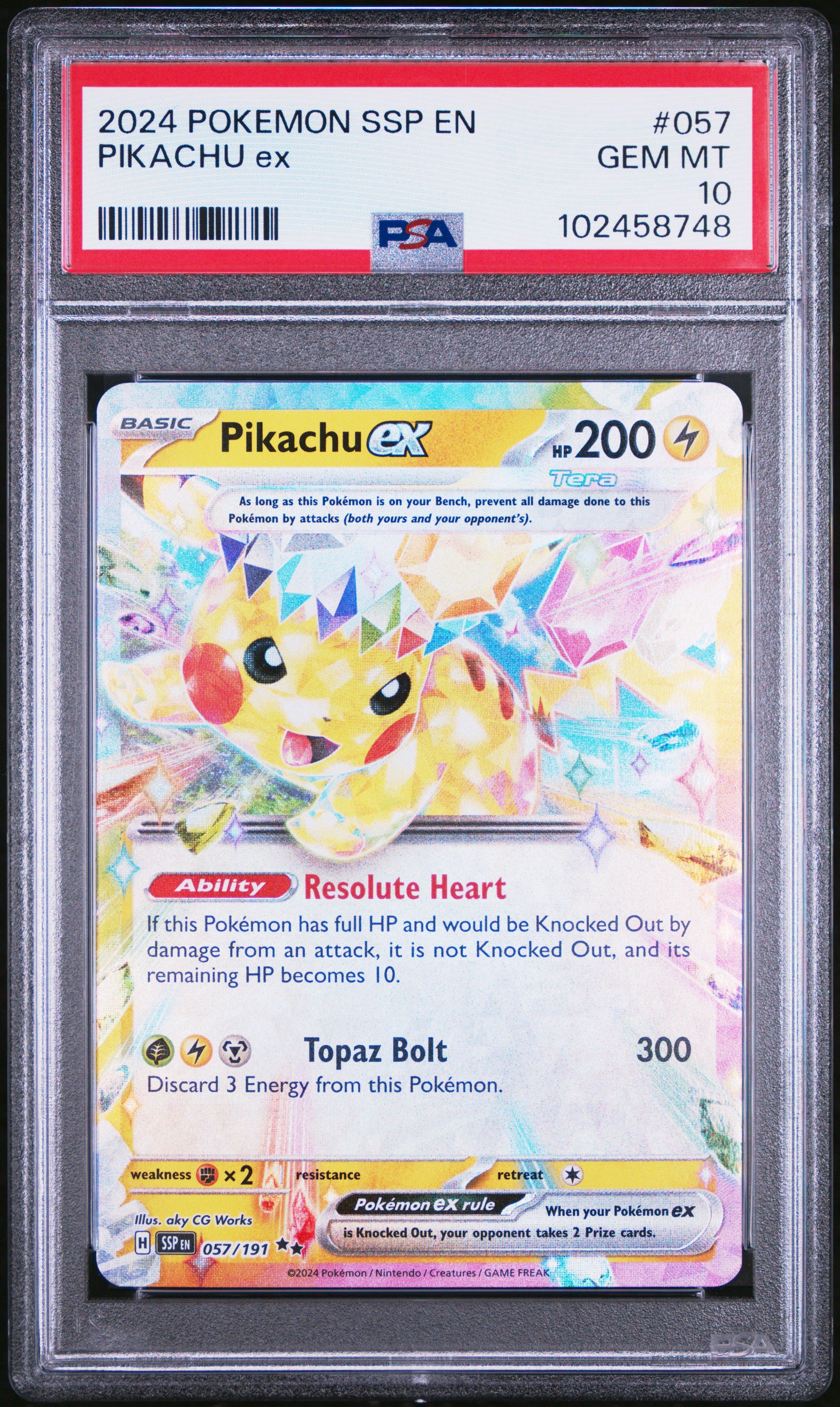 2024 ピカチュウex PSA9 2024 Pokemon Ssp En-surging Sparks 057 Pikachu Ex PSA 10 Graded