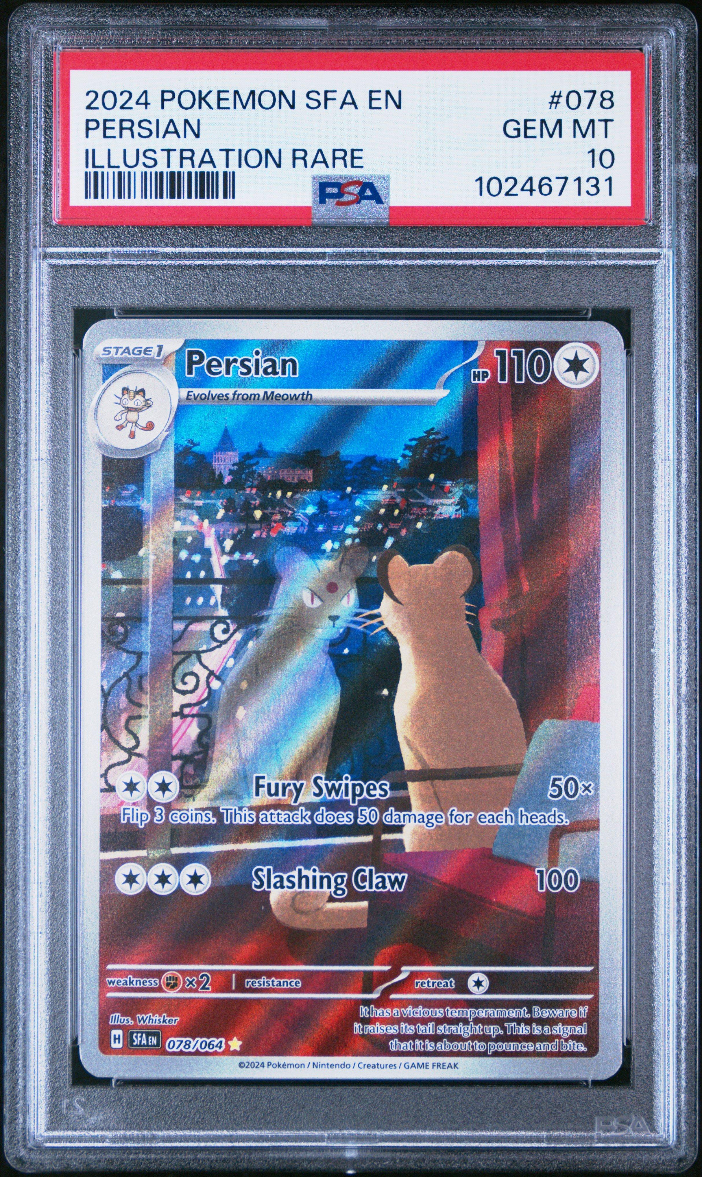 2024 Pokemon Sfa En-shrouded Fable 078 Persian Illustration Rare