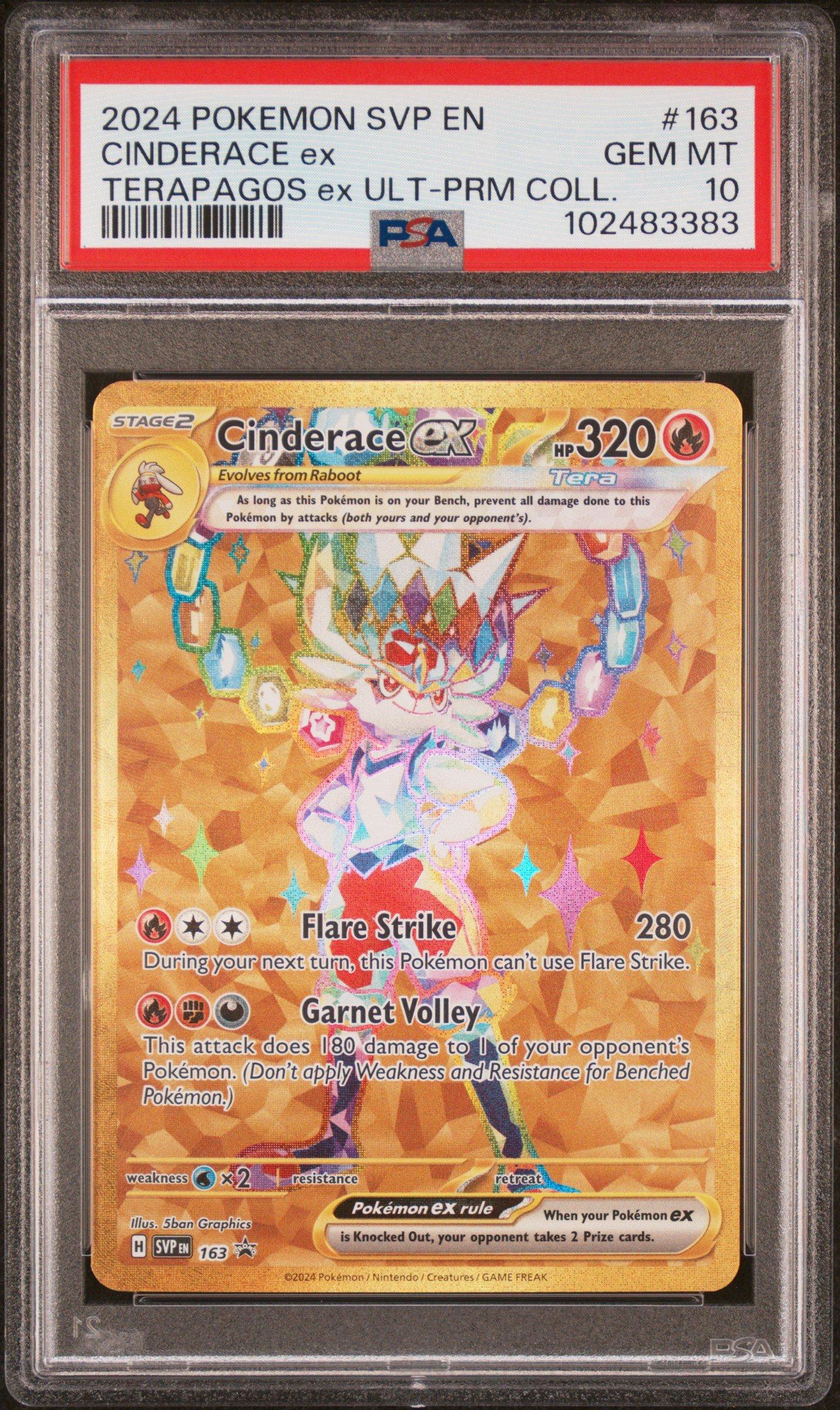 2024 Pokemon Svp En-sv Black Star Promo 163 Cinderace Ex Terapagos