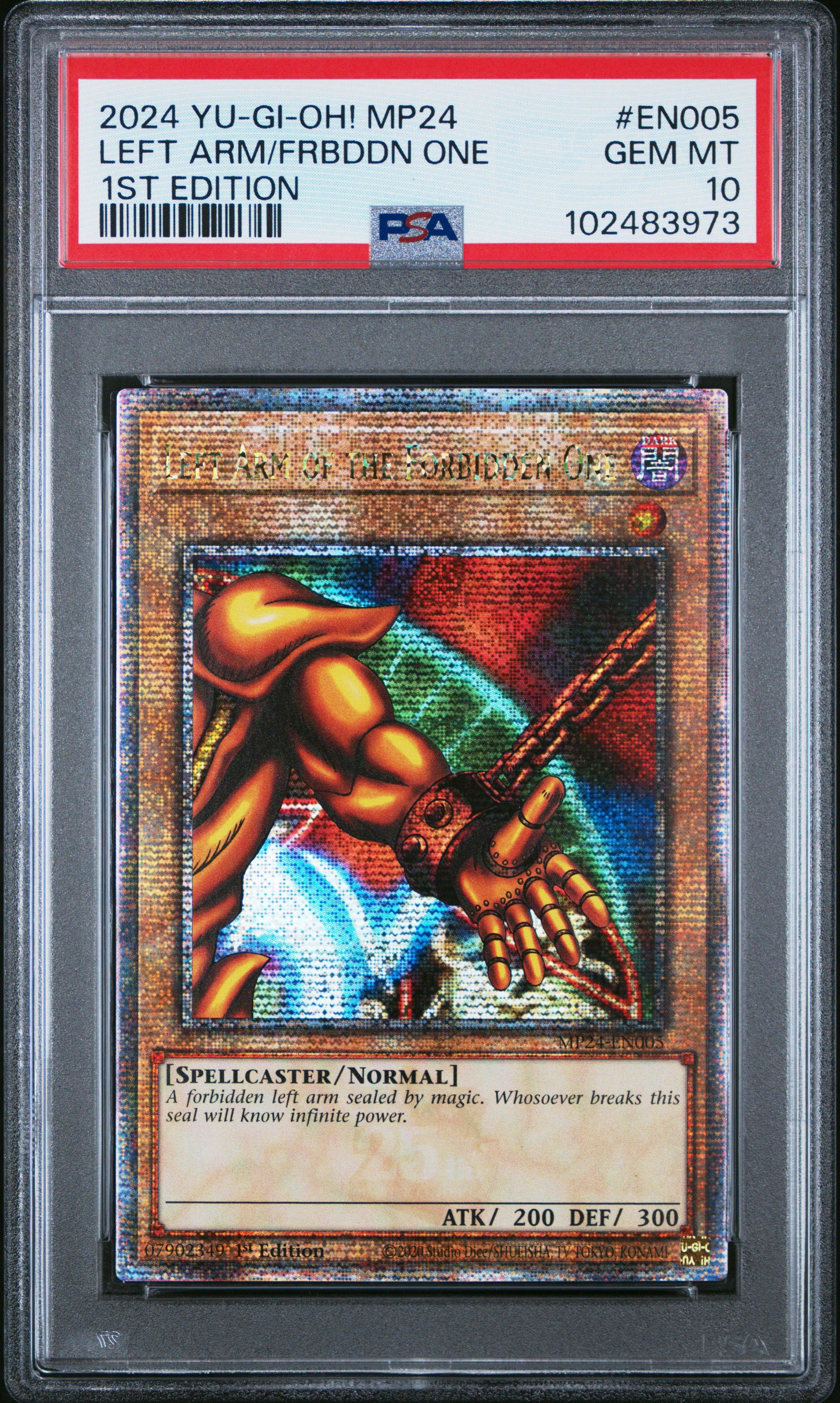 2024 Yu-gi-oh! Mp24-25th Anniversary Tin: Dueling Mirrors En005 Left Arm Of The Forbidden One 1st Edition PSA