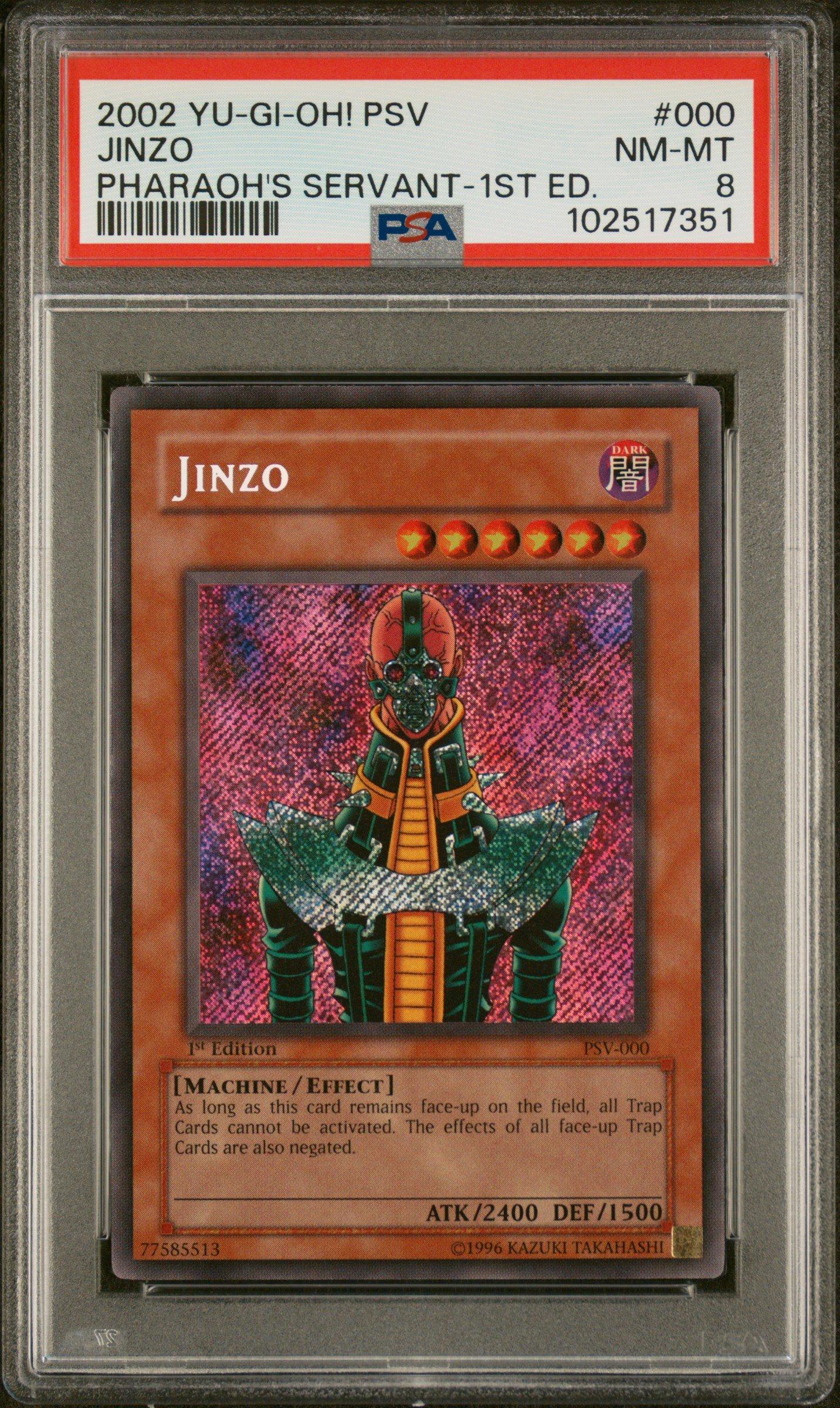 2002 Yu-gi-oh! Psv-pharaoh's Servant 000 Jinzo 1st Edition PSA 8