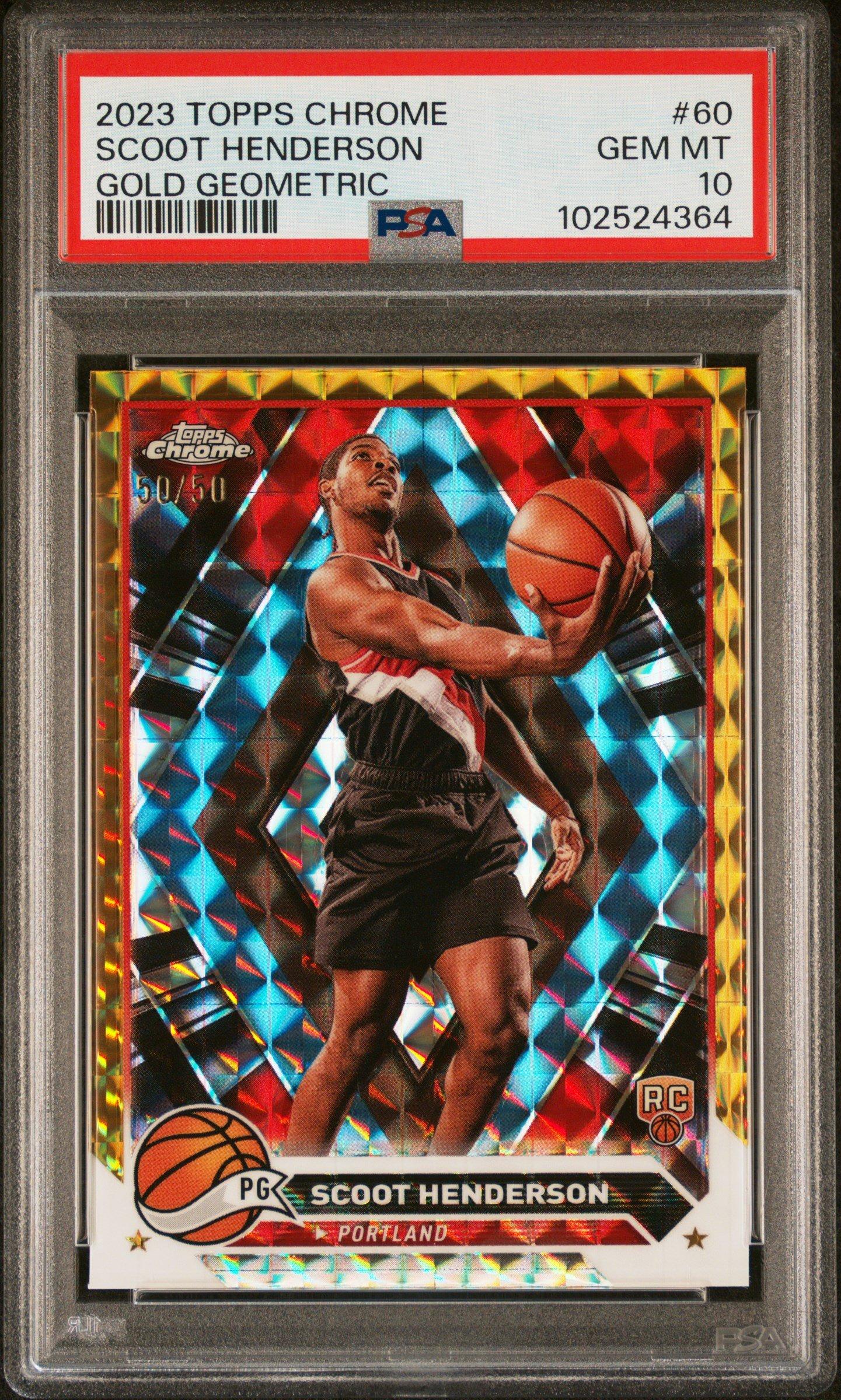 2023 Topps Chrome 60 Scoot Henderson Gold Geometric PSA 10