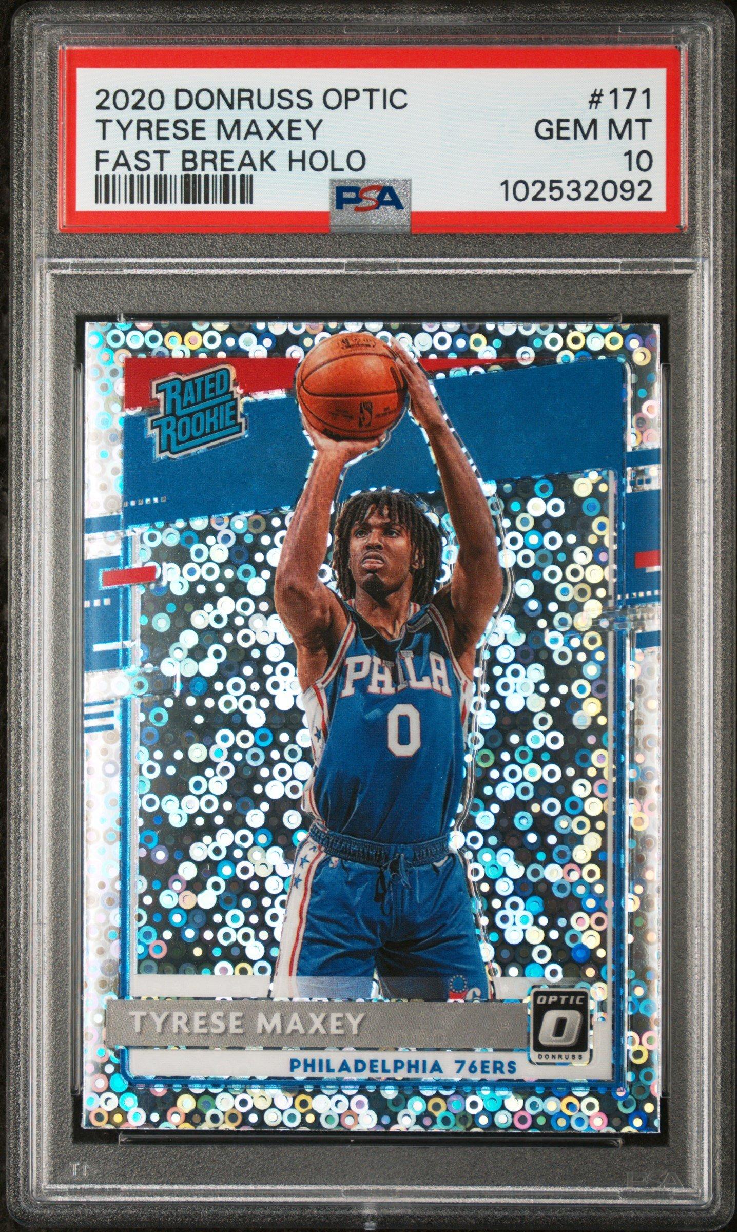 2020 Panini Donruss Optic 171 Tyrese Maxey Fast Break Holo PSA 10