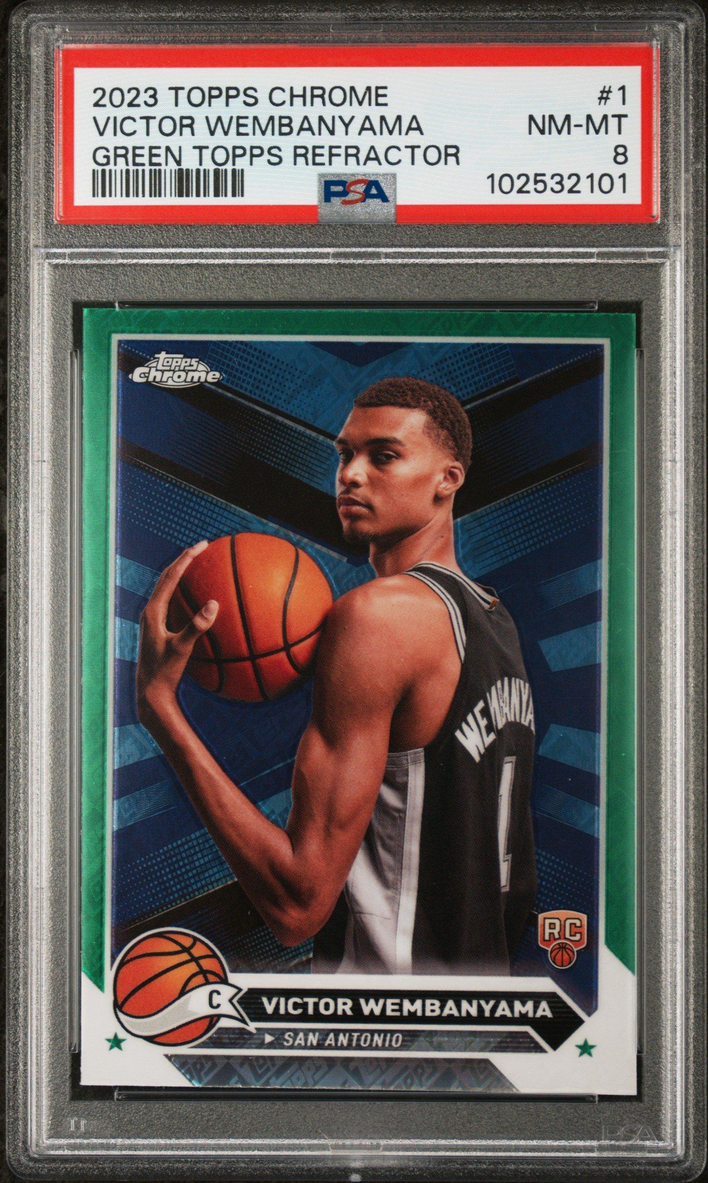 2023 Topps Chrome 1 Victor Wembanyama Green Topps Refractor PSA