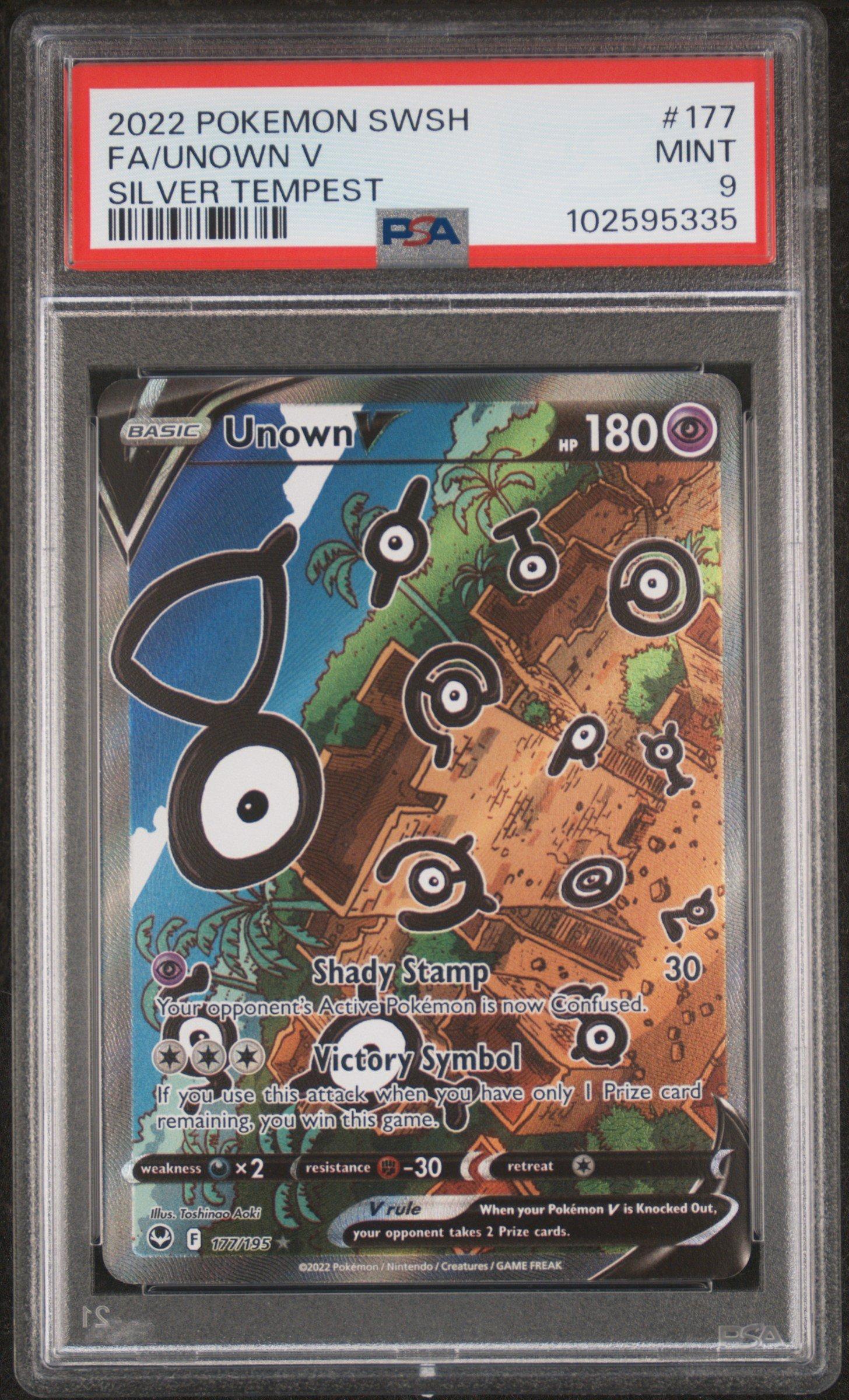 2022 Pokemon Sword & Shield Silver Tempest 177 Full Art/unown V