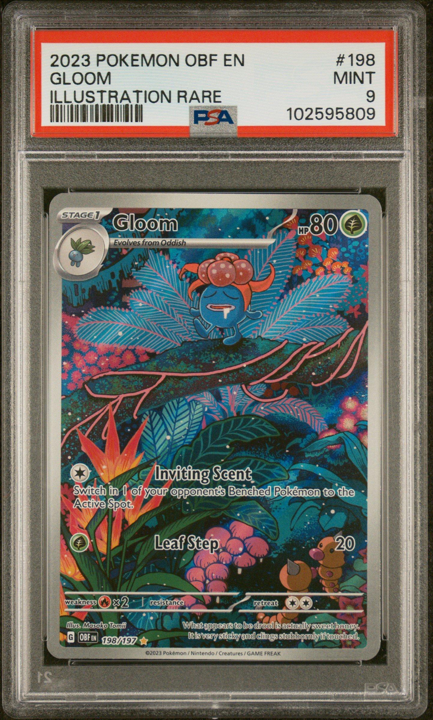 gloom full art pokemon card 2023 Pokemon Obf En-obsidian Flames 198 Gloom Illustration Rare PSA 9  Graded Card