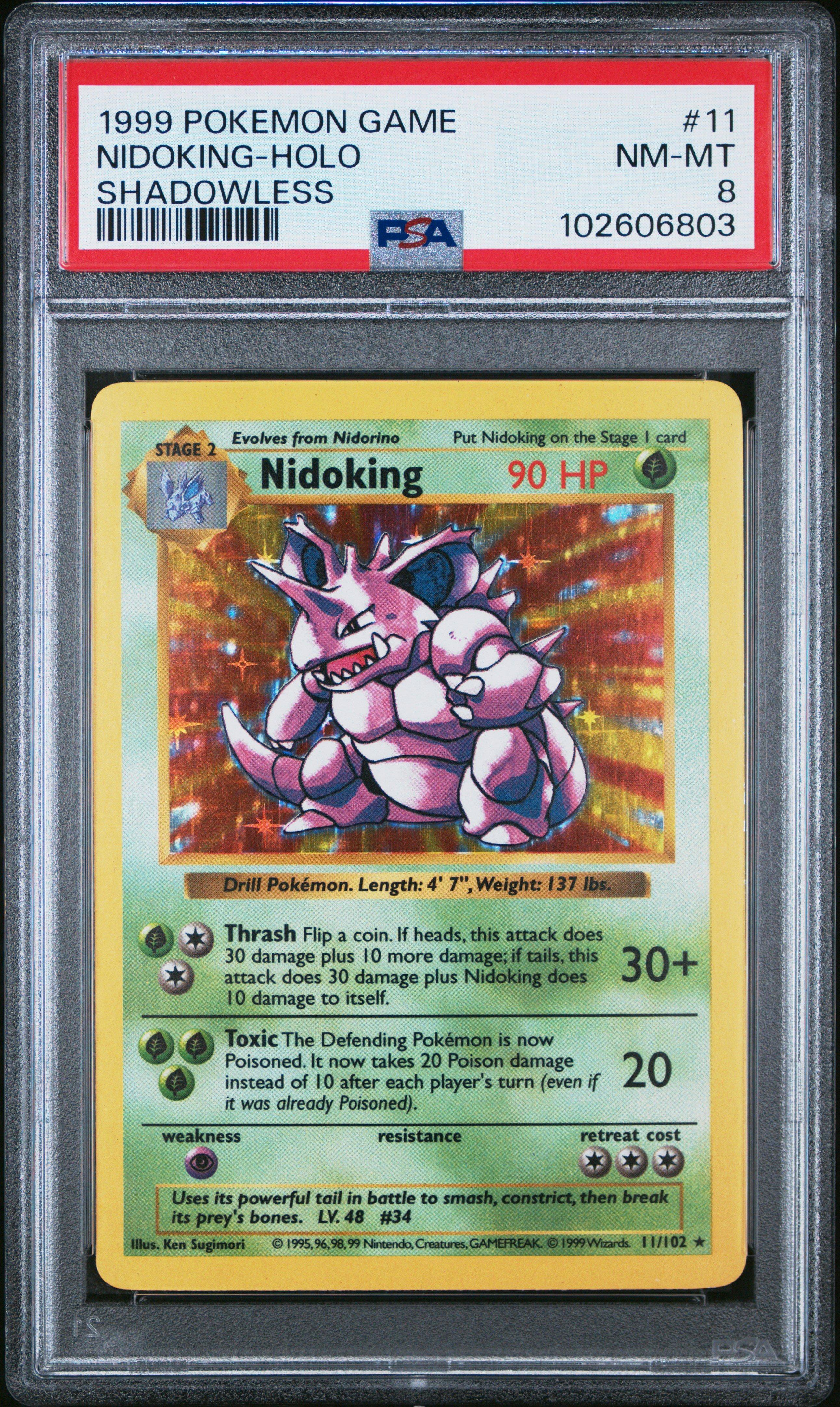 1999 Pokemon Game 11 Nidoking-holo Shadowless PSA 8 Graded Card | GameStop