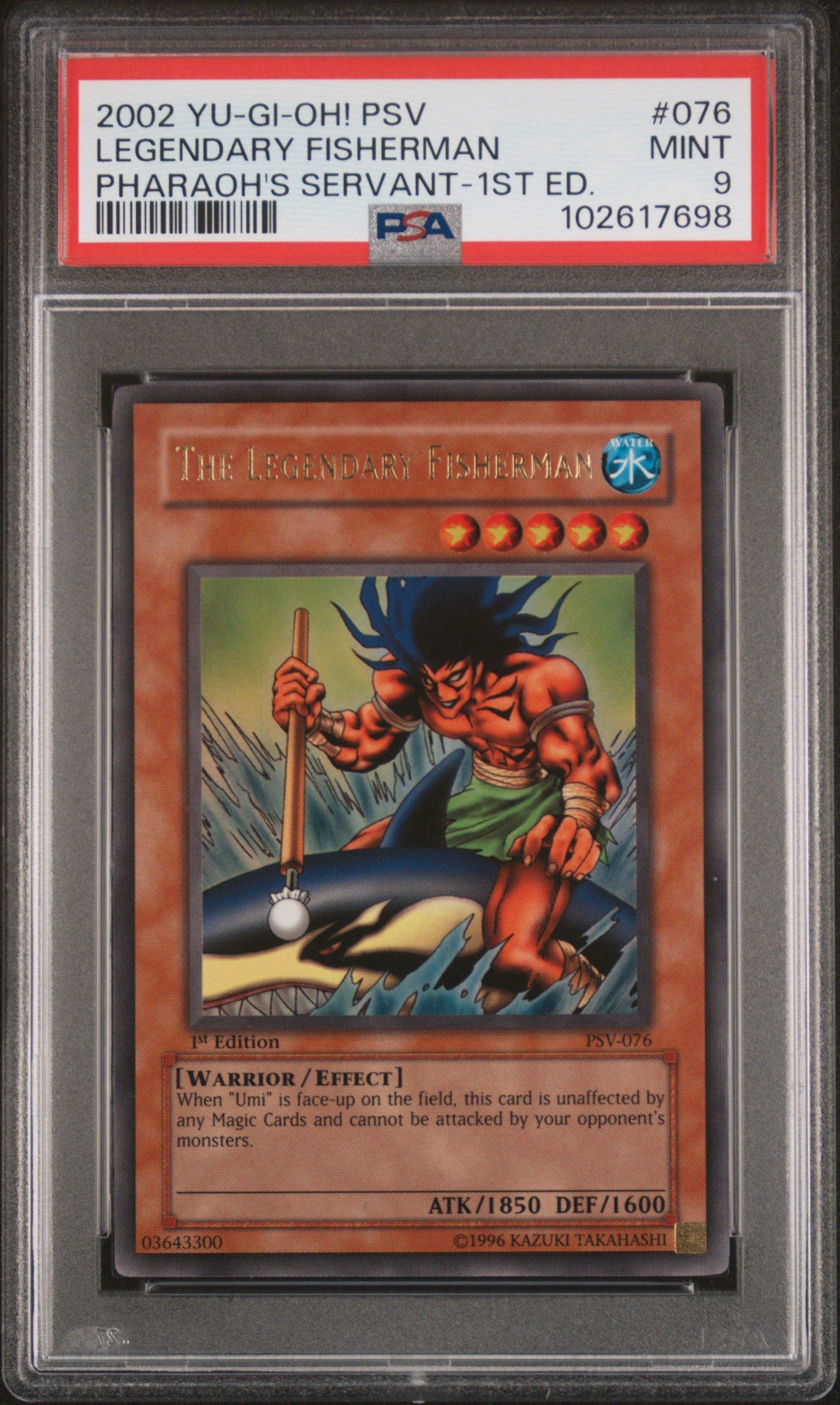 2002 Yu-gi-oh! Psv-pharaoh's Servant 076 The Legendary Fisherman 1st Edition PSA 9