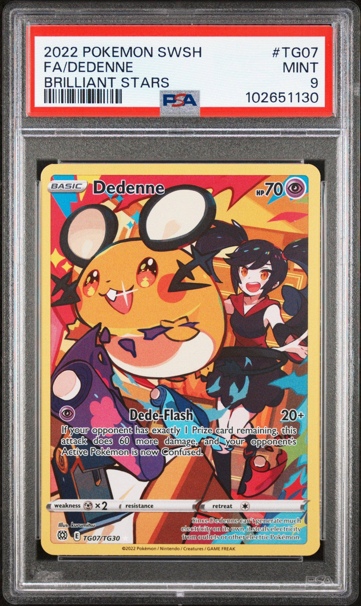 2022 Pokemon Sword & Shield Brilliant Stars Tg07 Full Art/dedenne PSA