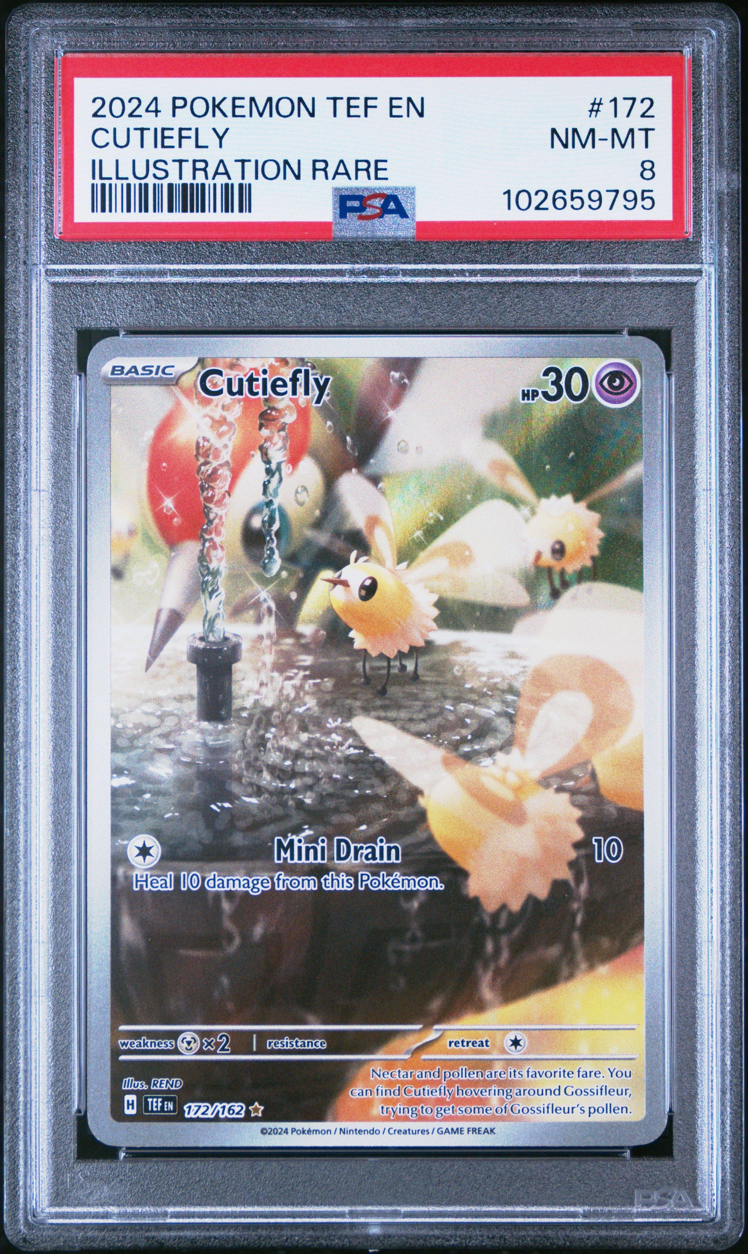 2024 Pokemon Tef En-temporal Forces 172 Cutiefly Illustration Rare PSA