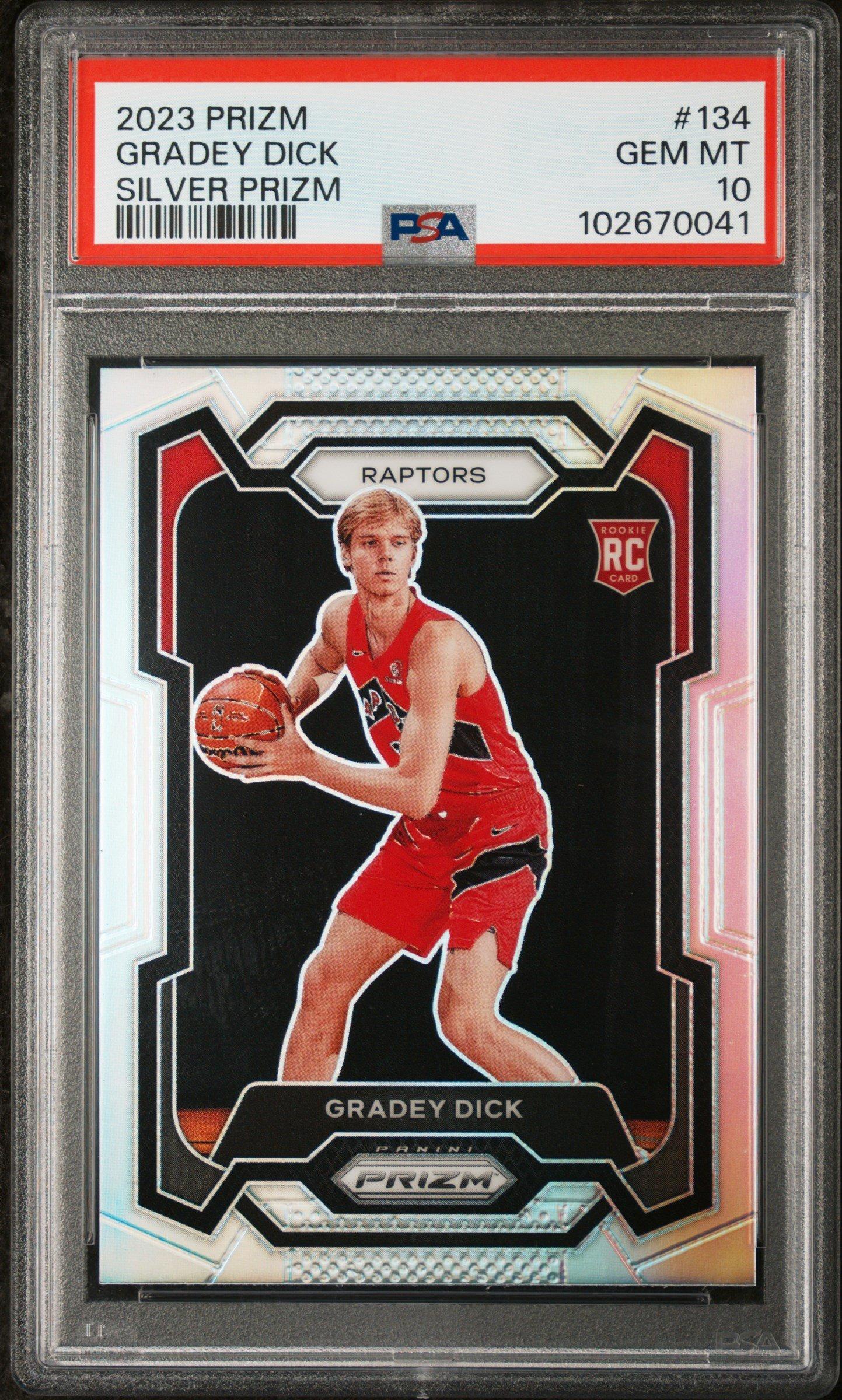 2023 Panini Prizm 134 Gradey Dick Silver Prizm PSA 10