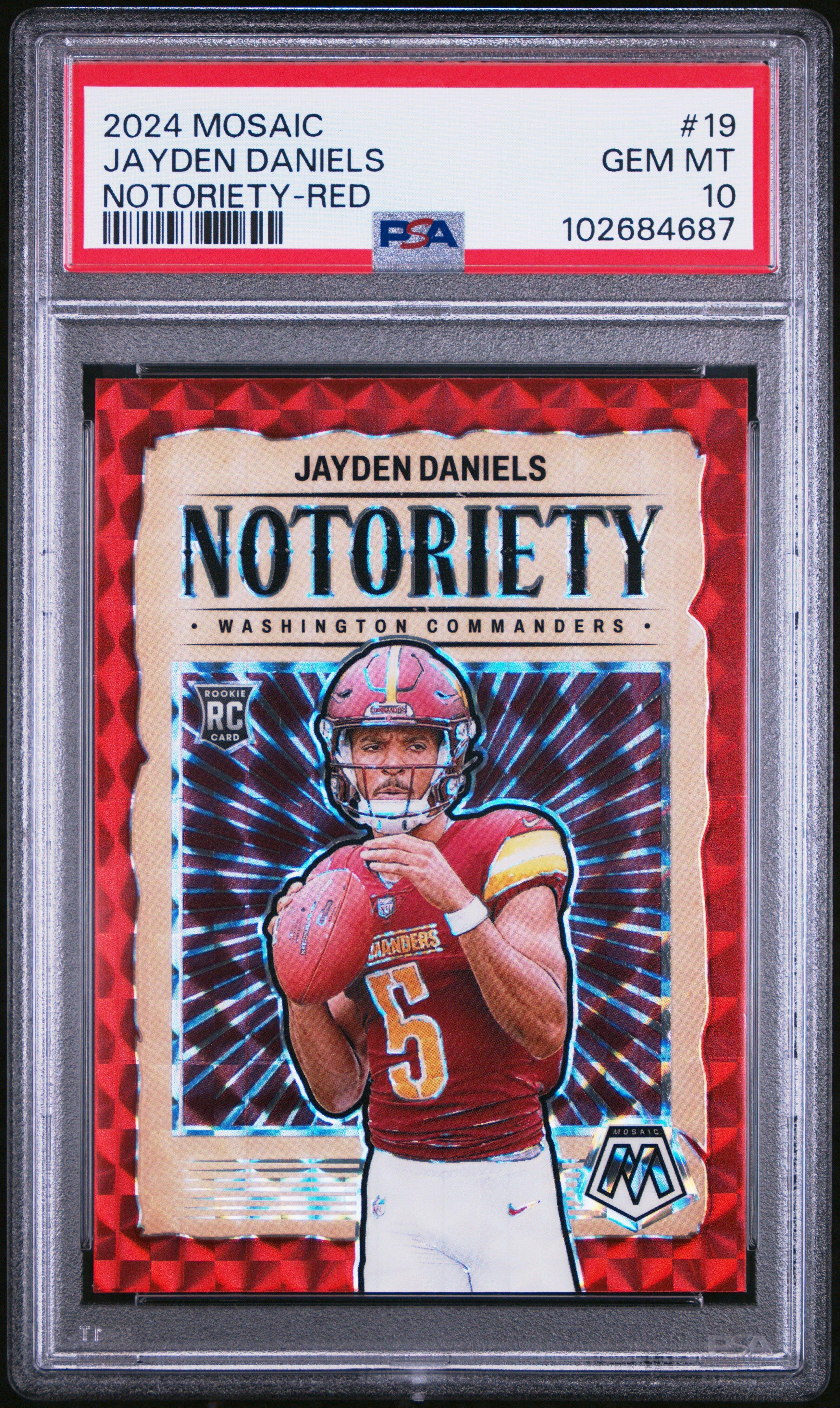 2024 Panini Mosaic Notoriety 19 Jayden Daniels PSA 10