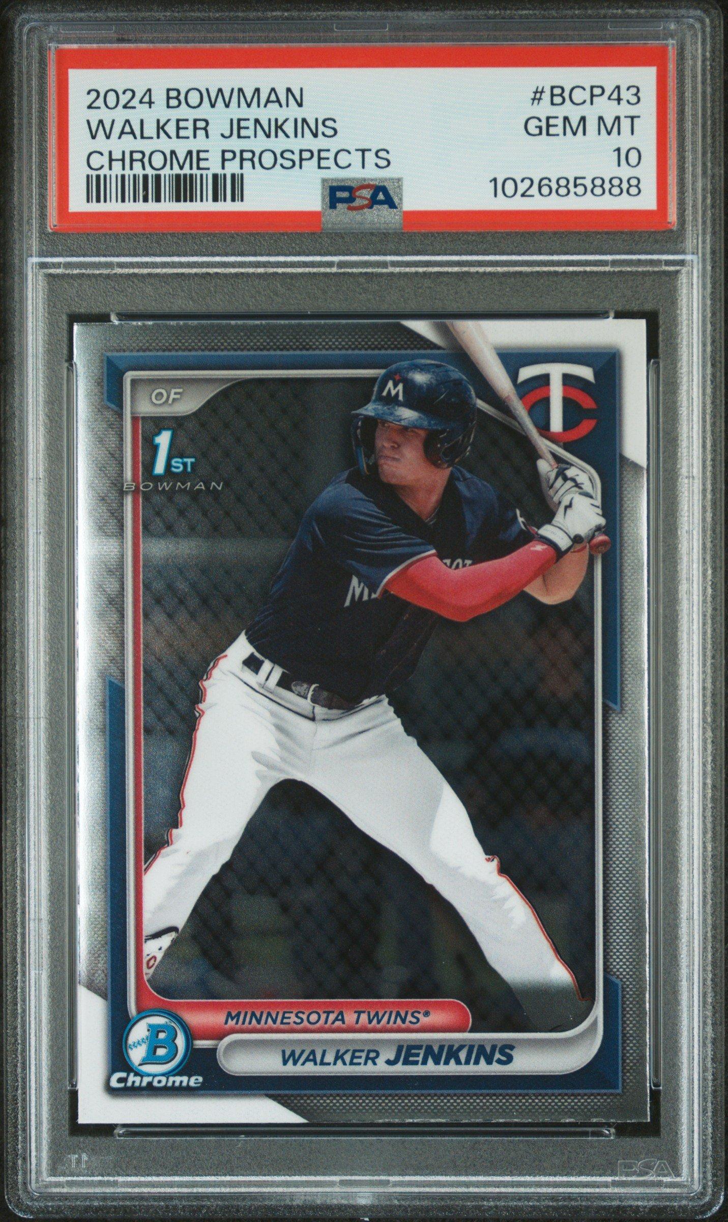 2024 Bowman Chrome Prospects Bcp43 Walker Jenkins PSA 10
