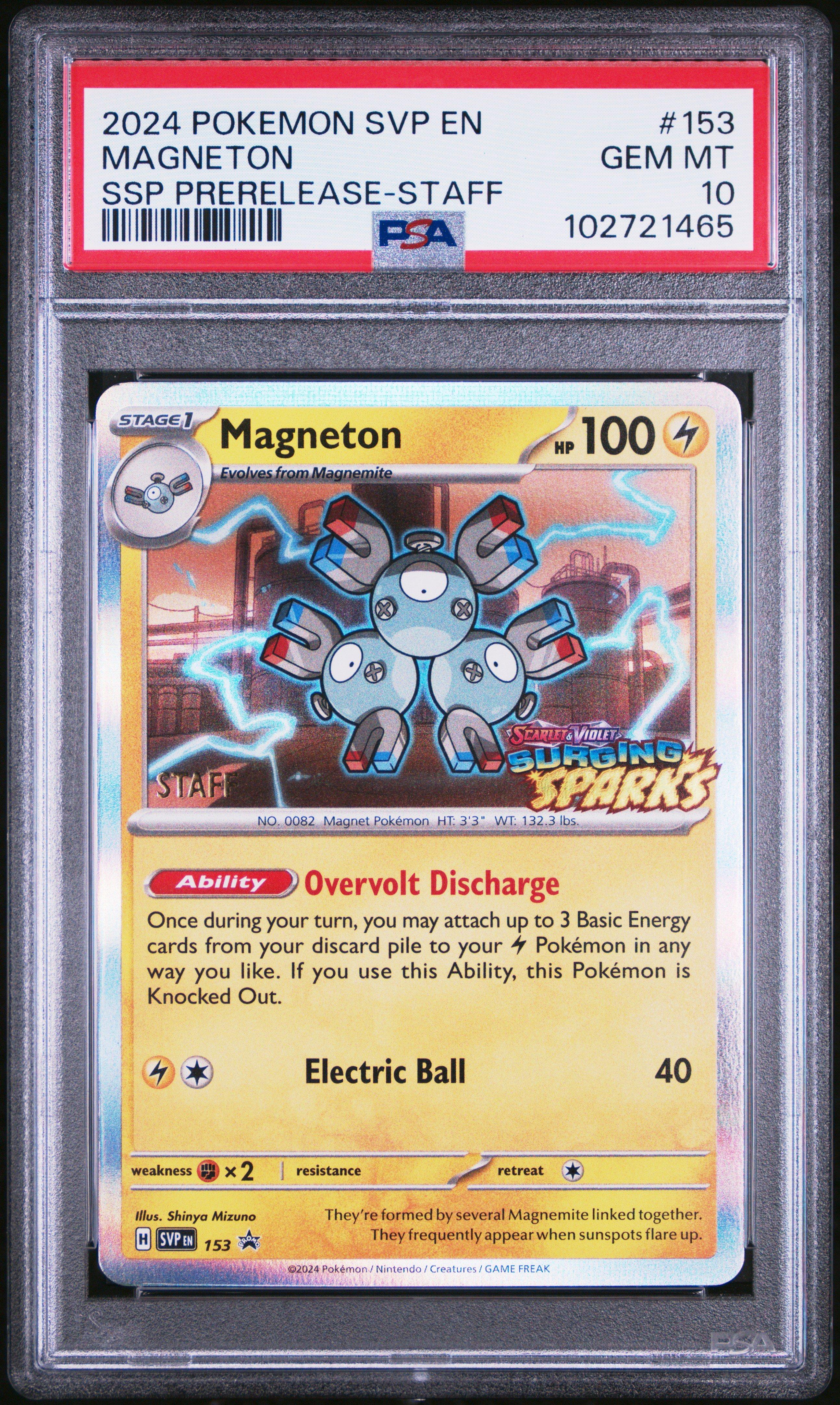 2024 Pokemon Svp En-sv Black Star Promo 153 Magneton Surging Sparks Prerelease-staff PSA 10